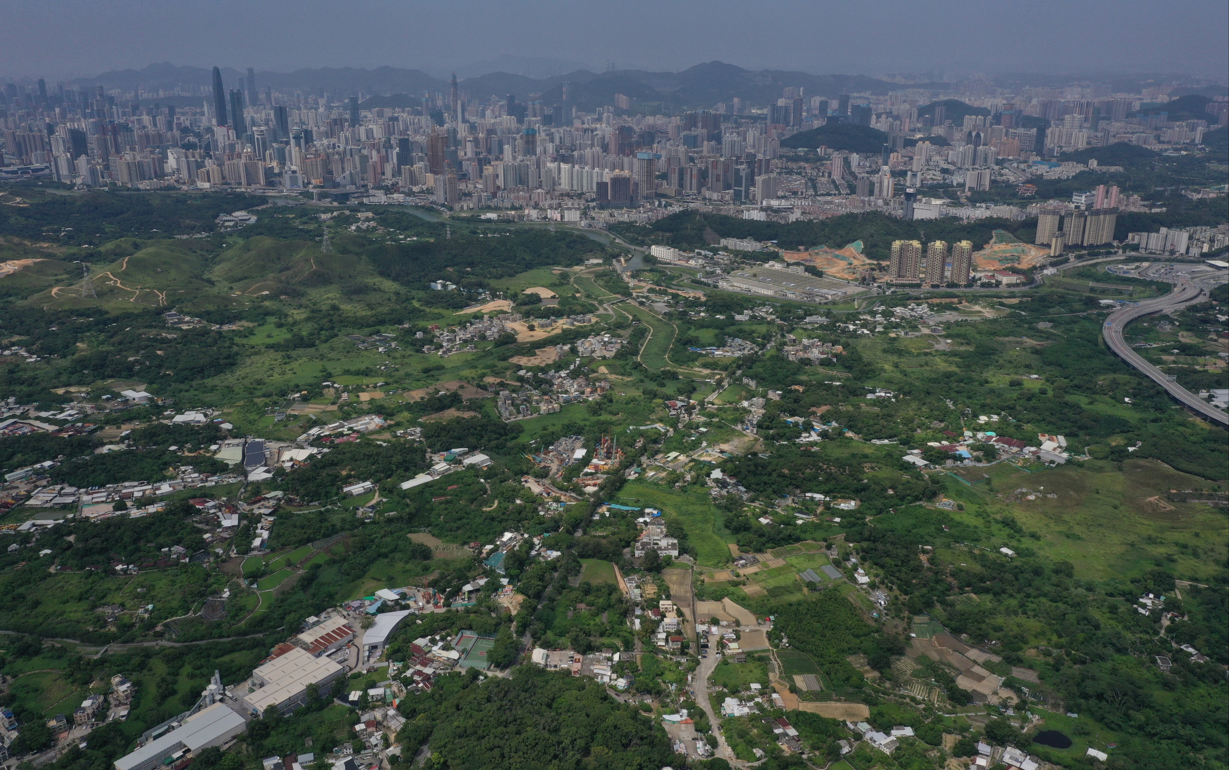 The northern New Territories, with Shenzhen in the background. The Northern Metropolis plan has sparked renewed interest in the area. Photo: Winson Wong