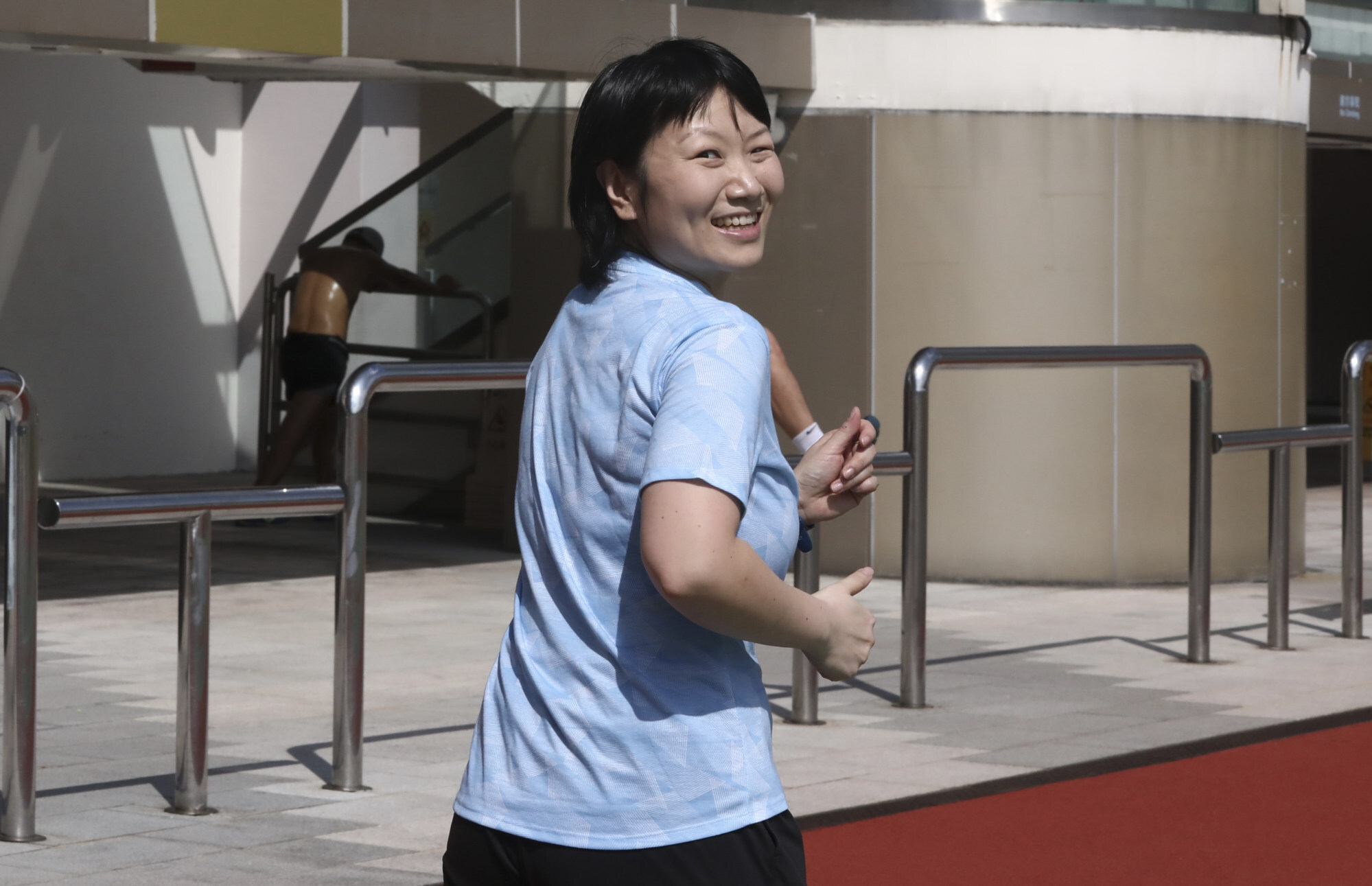 Chan training at Tsing Yi Sports Ground. She believes that continuing to stay active after her diagnosis helped with her recovery. Photo: Jonathan Wong