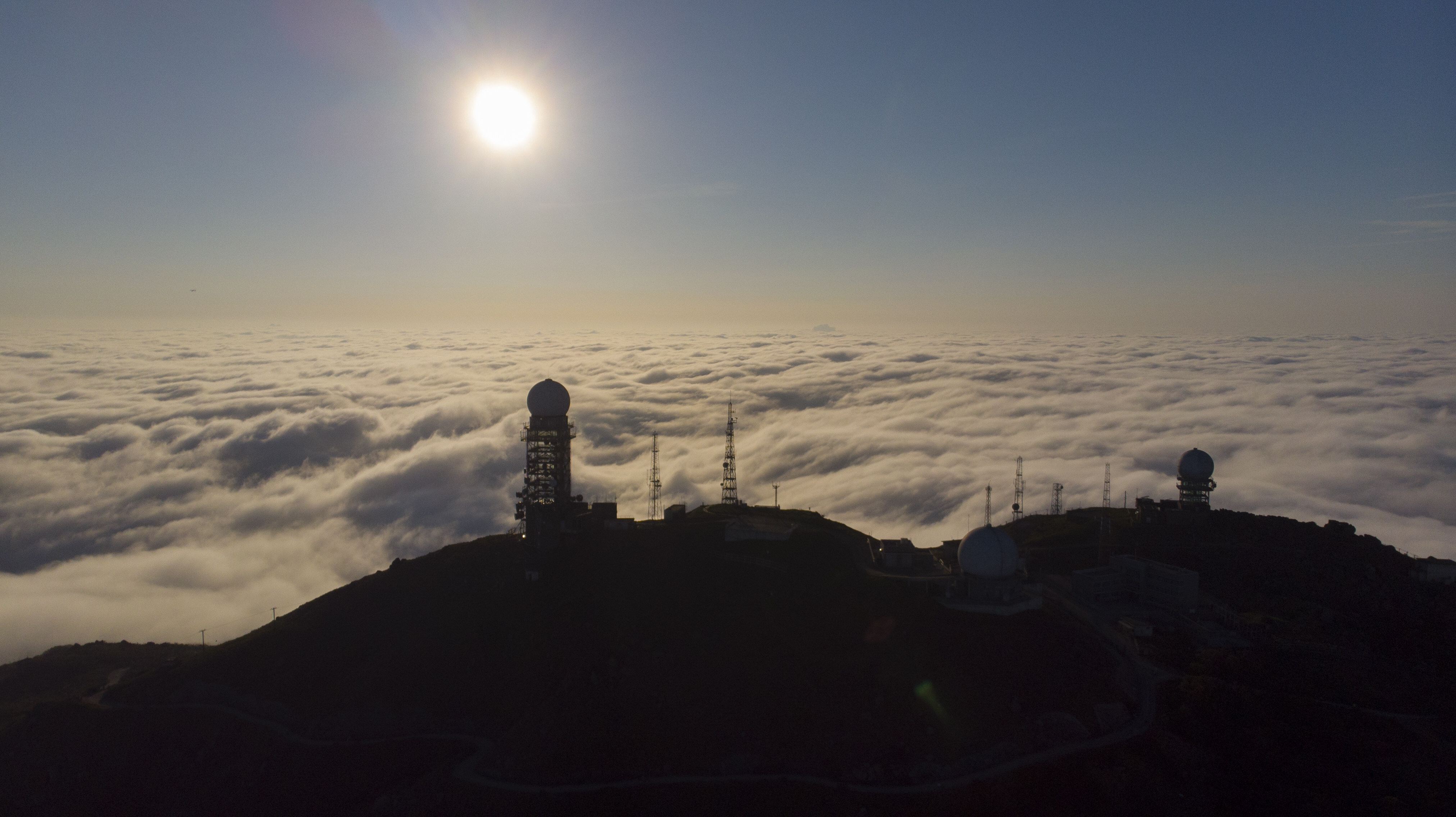 The weather radar facilities on Tai Mo Shan, Hong Kong, look out over a sea of clouds on January 13, 2019. Improving the quality of weather forecasts, early warning systems and climate information services across the globe is vital. Photo: Martin Chan