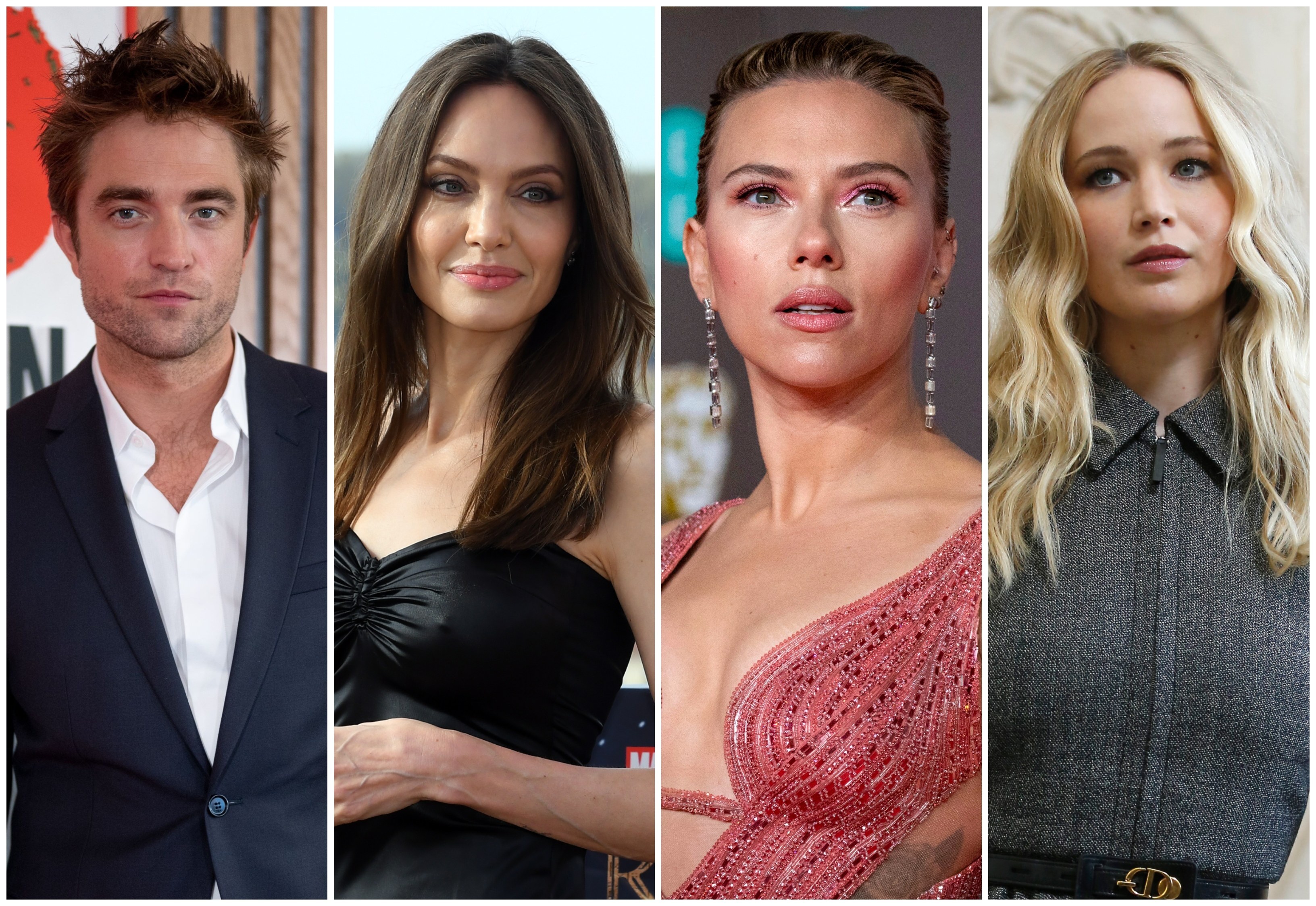 Robert Pattinson, Angelina Jolie, Scarlett Johansson and Jennifer Lawrence all flunked auditions.Photos: Agence France-Presse, DPA, Vianney Le Caer/Invision/AP, AP