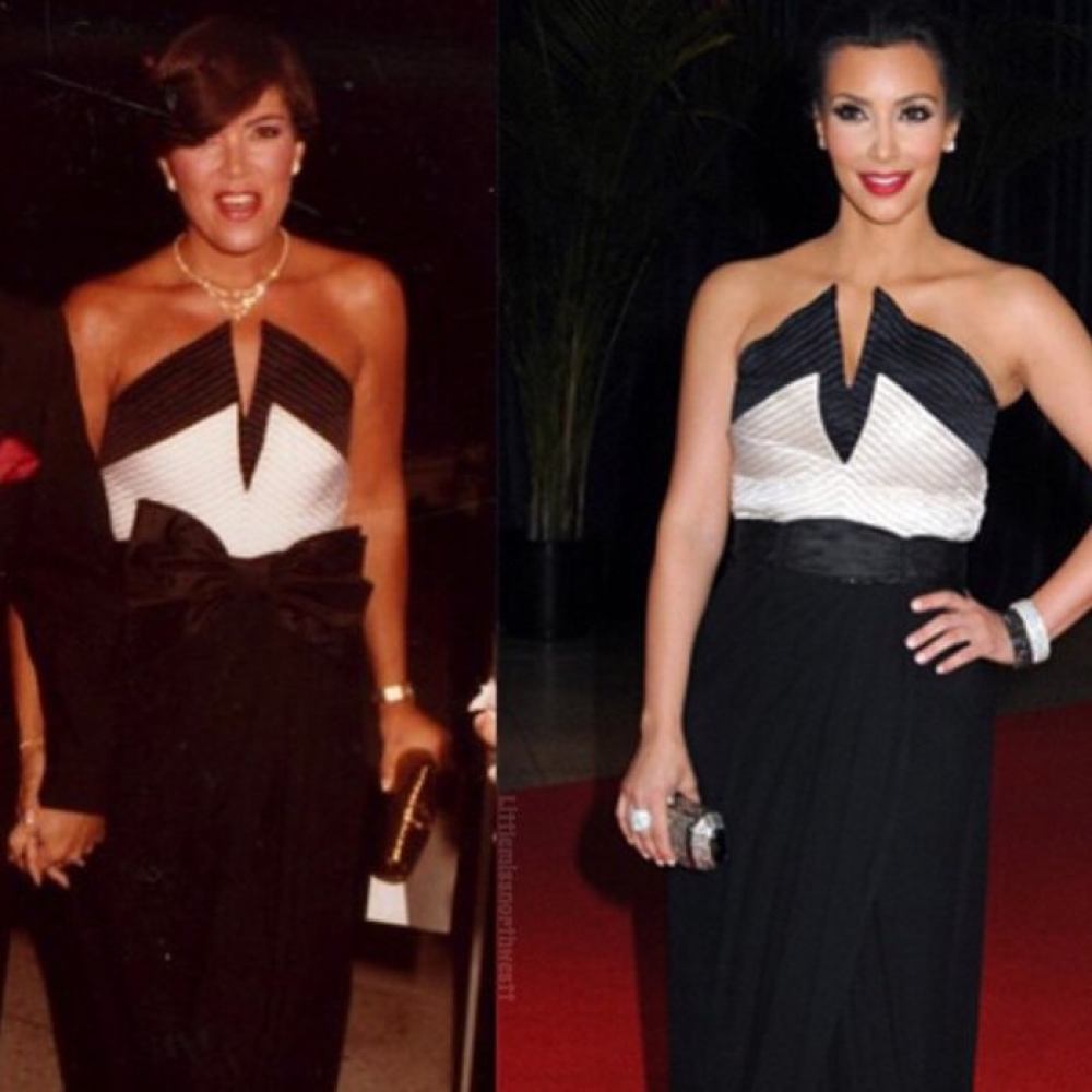 Kris Jenner and Kim Kardashian wore the same dress. Photo: @krisjenner/Instagram