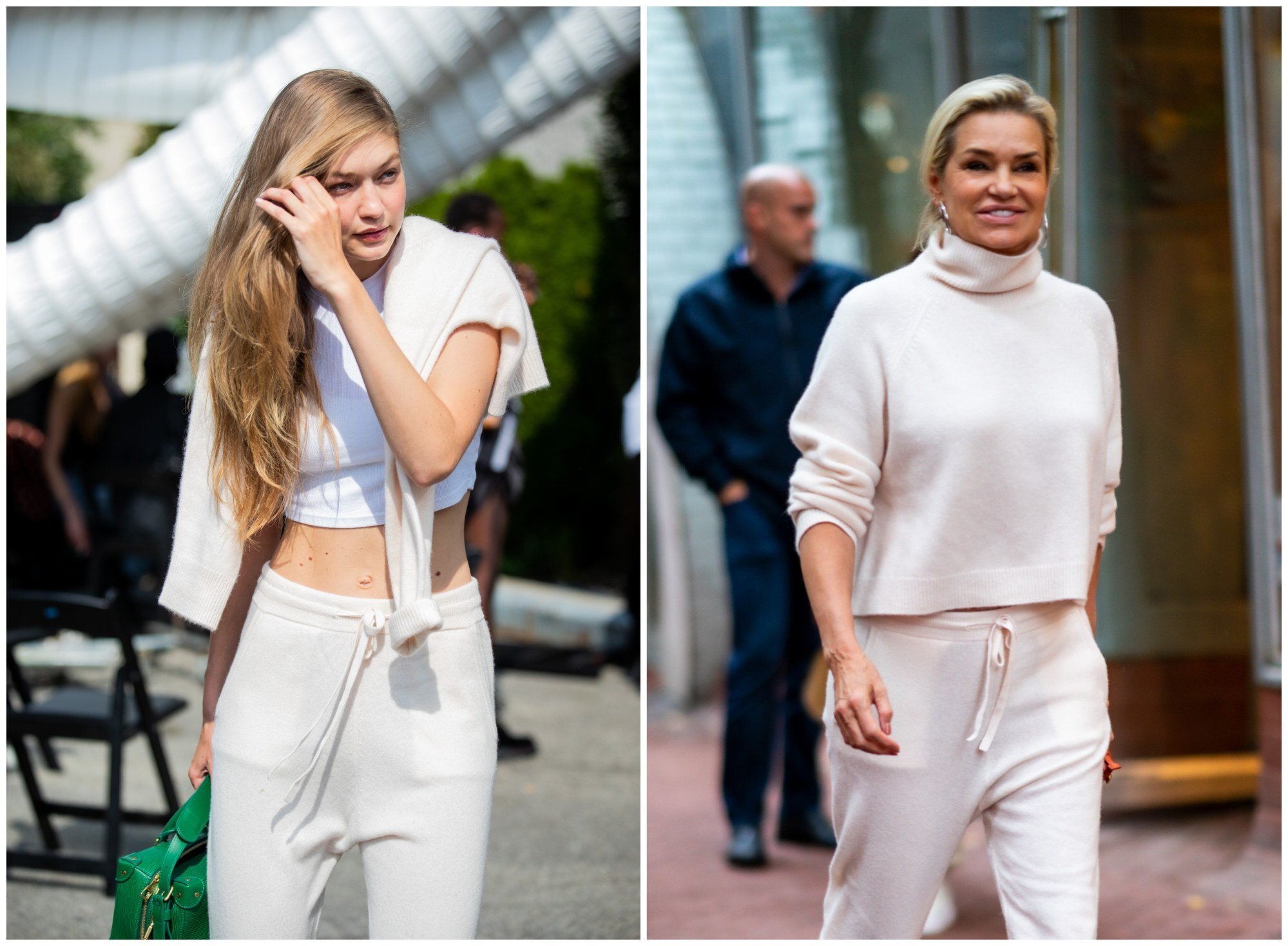 Gigi và Yolanda Hadid diện chung trang phục.  Ảnh: Getty Images