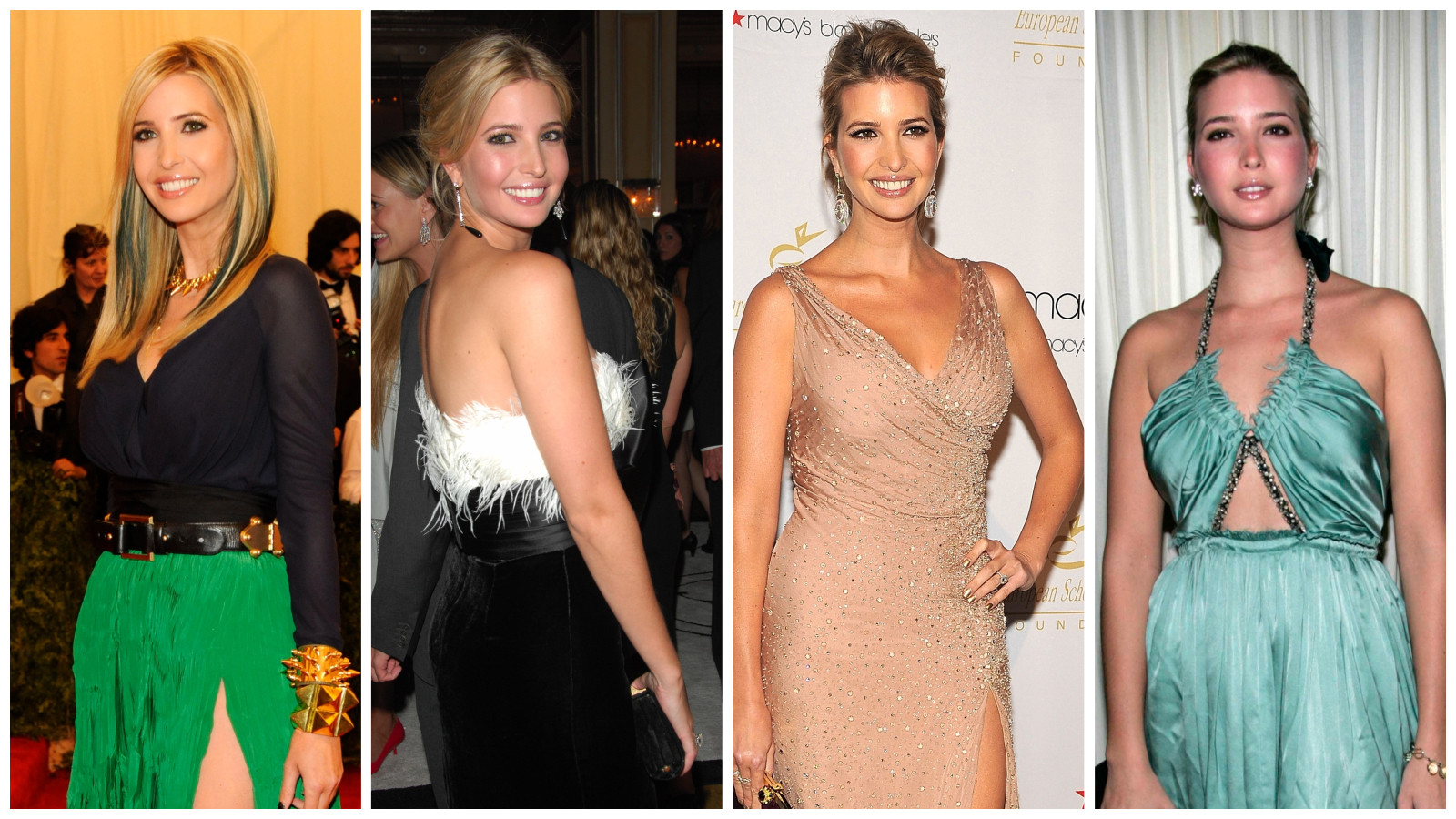 Some of Ivanka’s most daring looks over the years. Photos: WireImage, Patrick McMullan via Getty Images, WireImage, Patrick McMullan via Getty Images