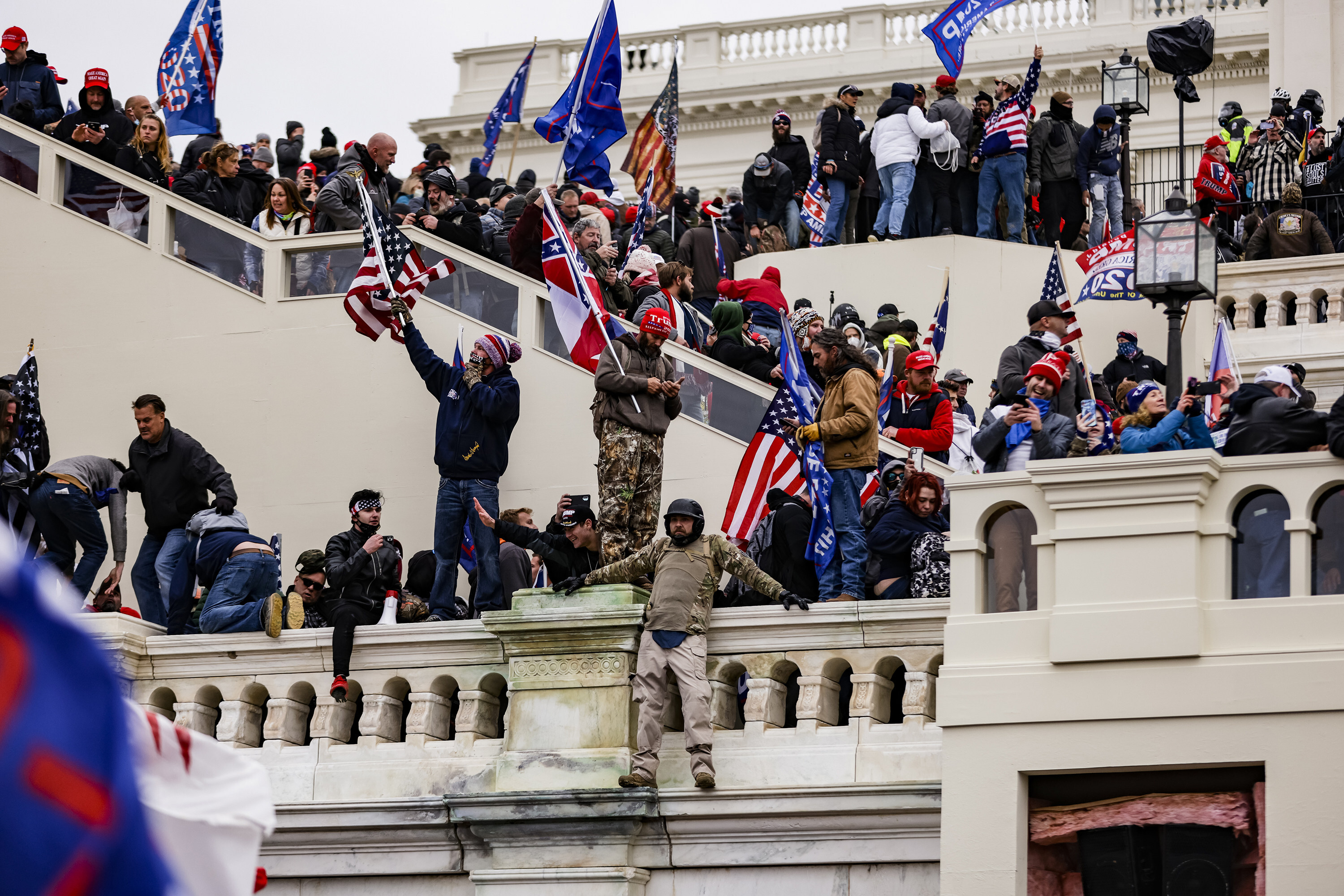 Pro-Trump supporters storming the US Capitol in Washington on January 6. Photo: TNS