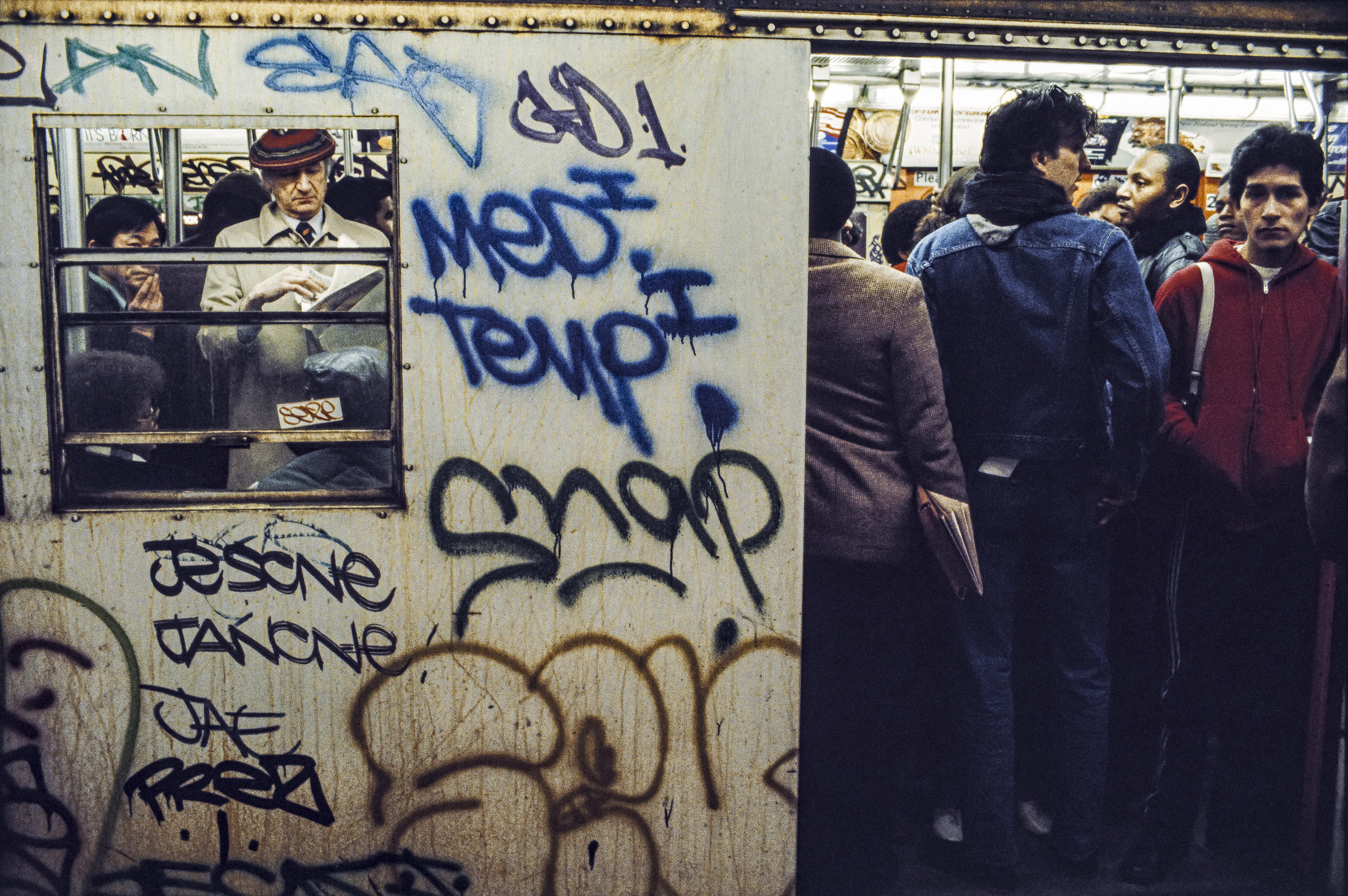 Graffiti covers a a subway train in New York in 1980. Photo: Getty Images