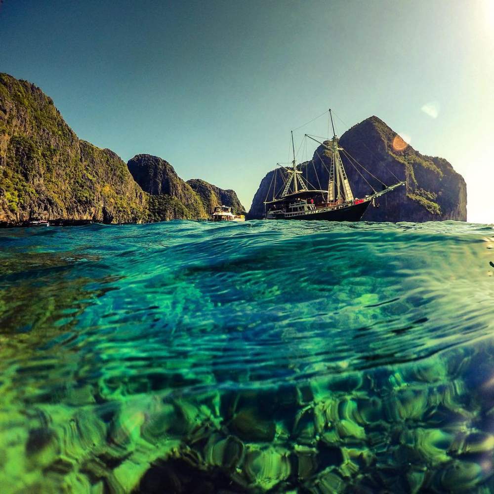 A shot of Maya Bay. Photo: @coolbozzpage/Twitter