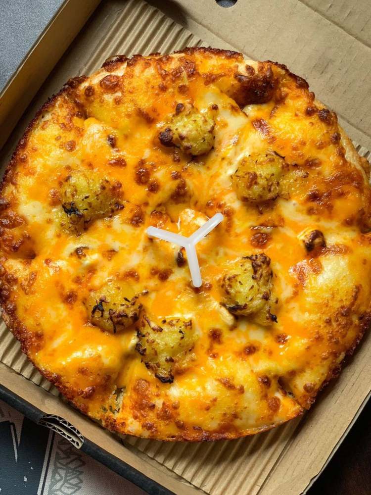 The Cheesy 7 Durian Pizza from Pizza Hut in Malaysia.