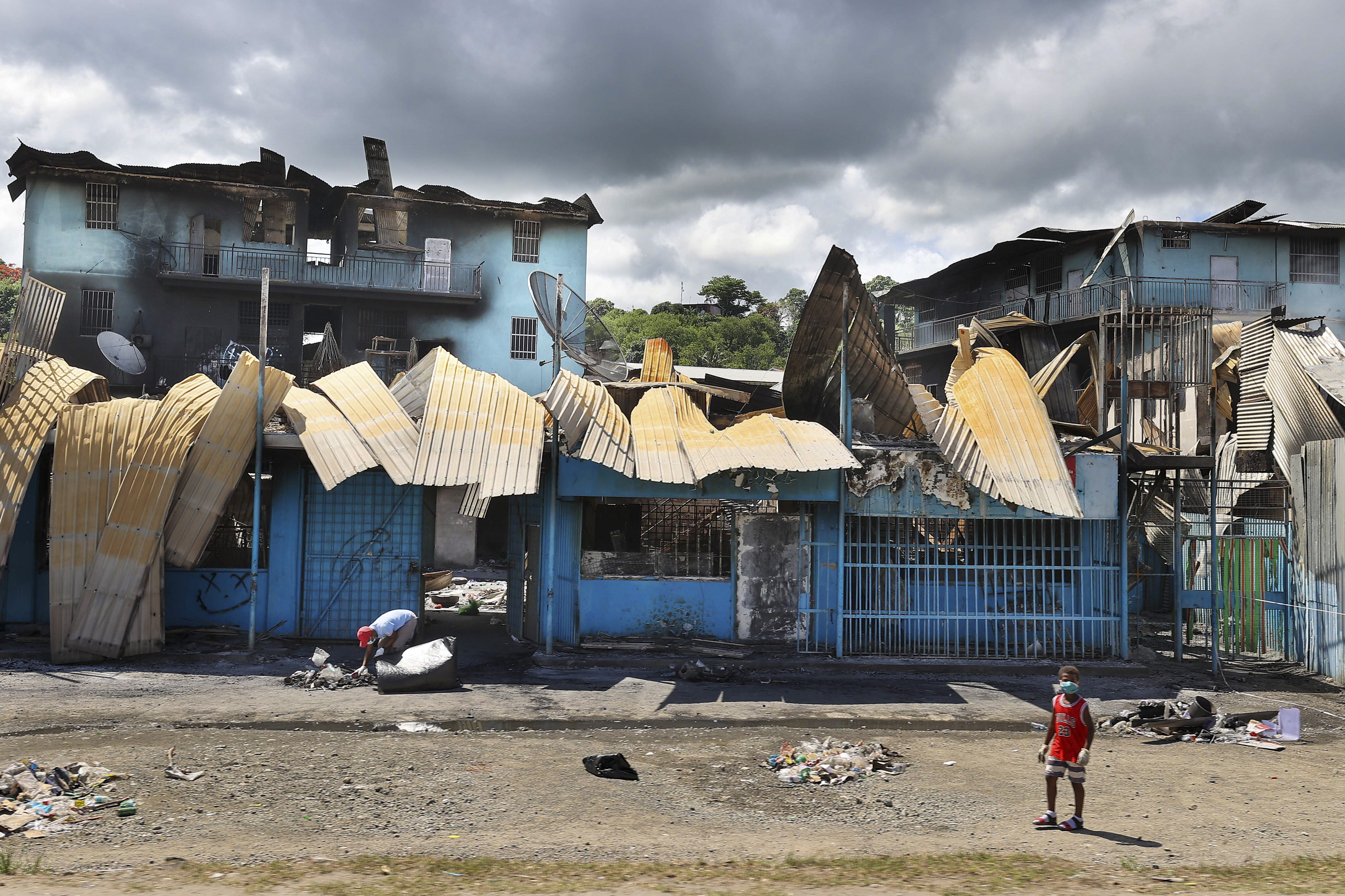The aftermath of a looted street in Honiara’s Chinatown, Solomon Islands. Photo: AP