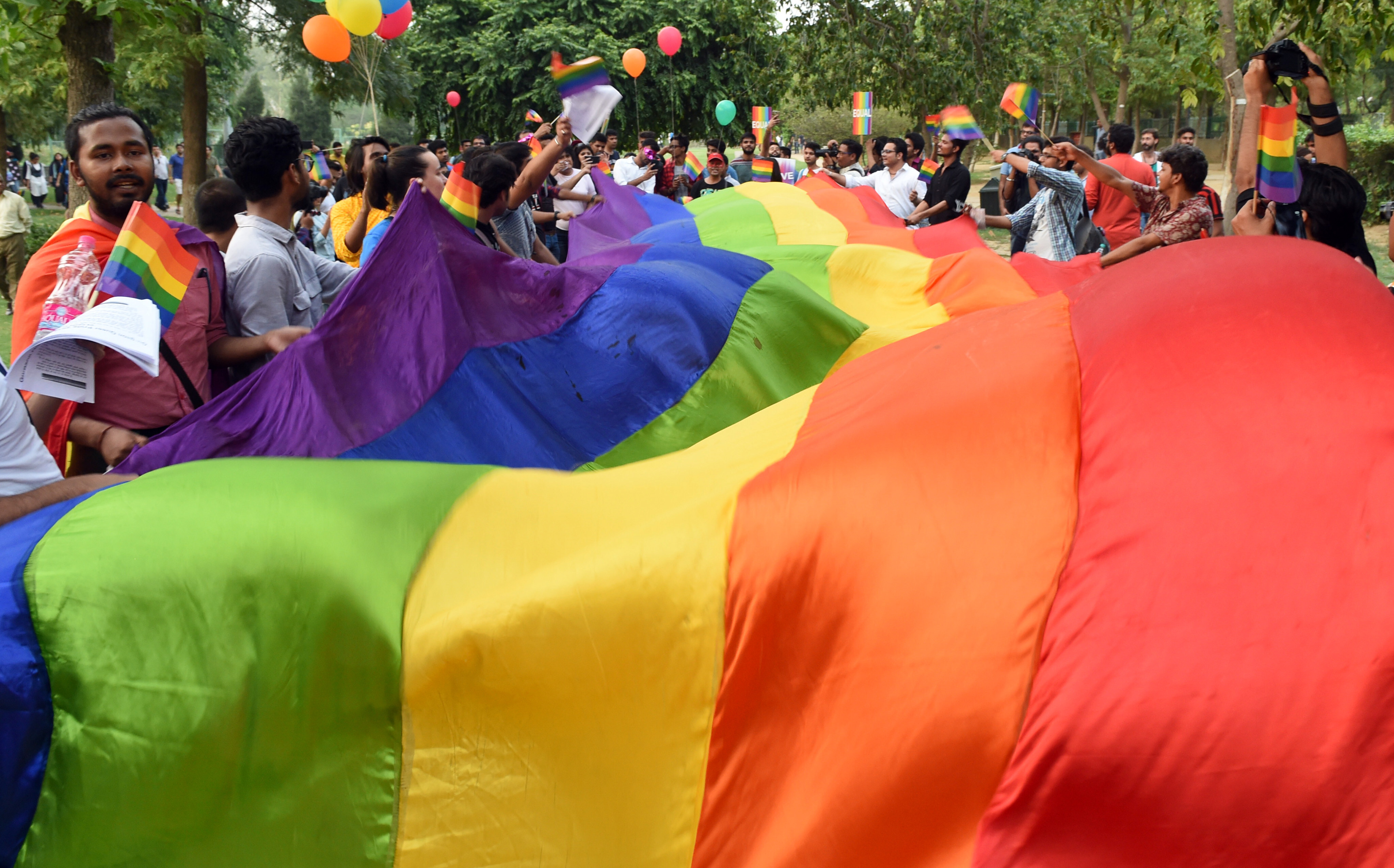 LGBTQ activists at a pride parade in Gurugram, India. File photo: AFP 