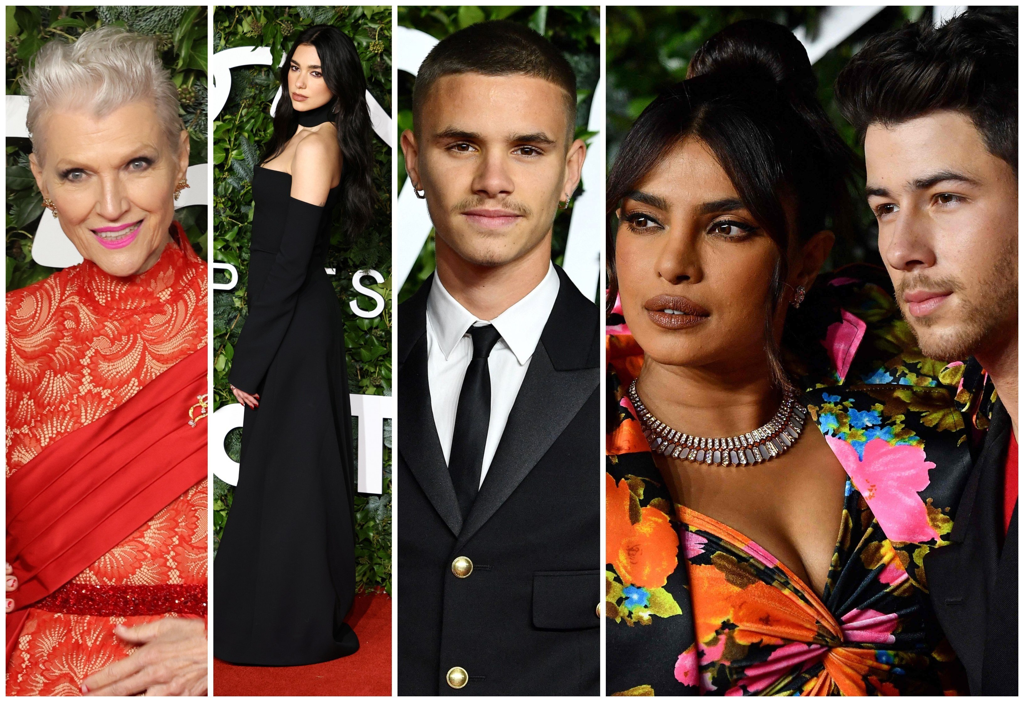 Celebrities like Romeo Beckham, Maye Musk and Dua Lipa joined Priyanka Chopra and Nick Jonas at the Fashion Awards 2021. Photos: EPA