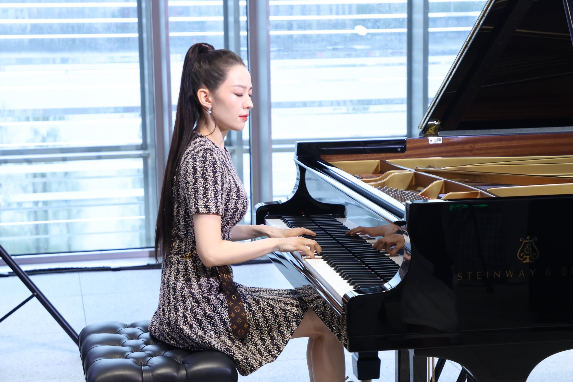 German-Korean pianist Gina Alice Redlinger at her album launching ceremony on September 10, 2021 in Shanghai, China. Photo: Getty Images