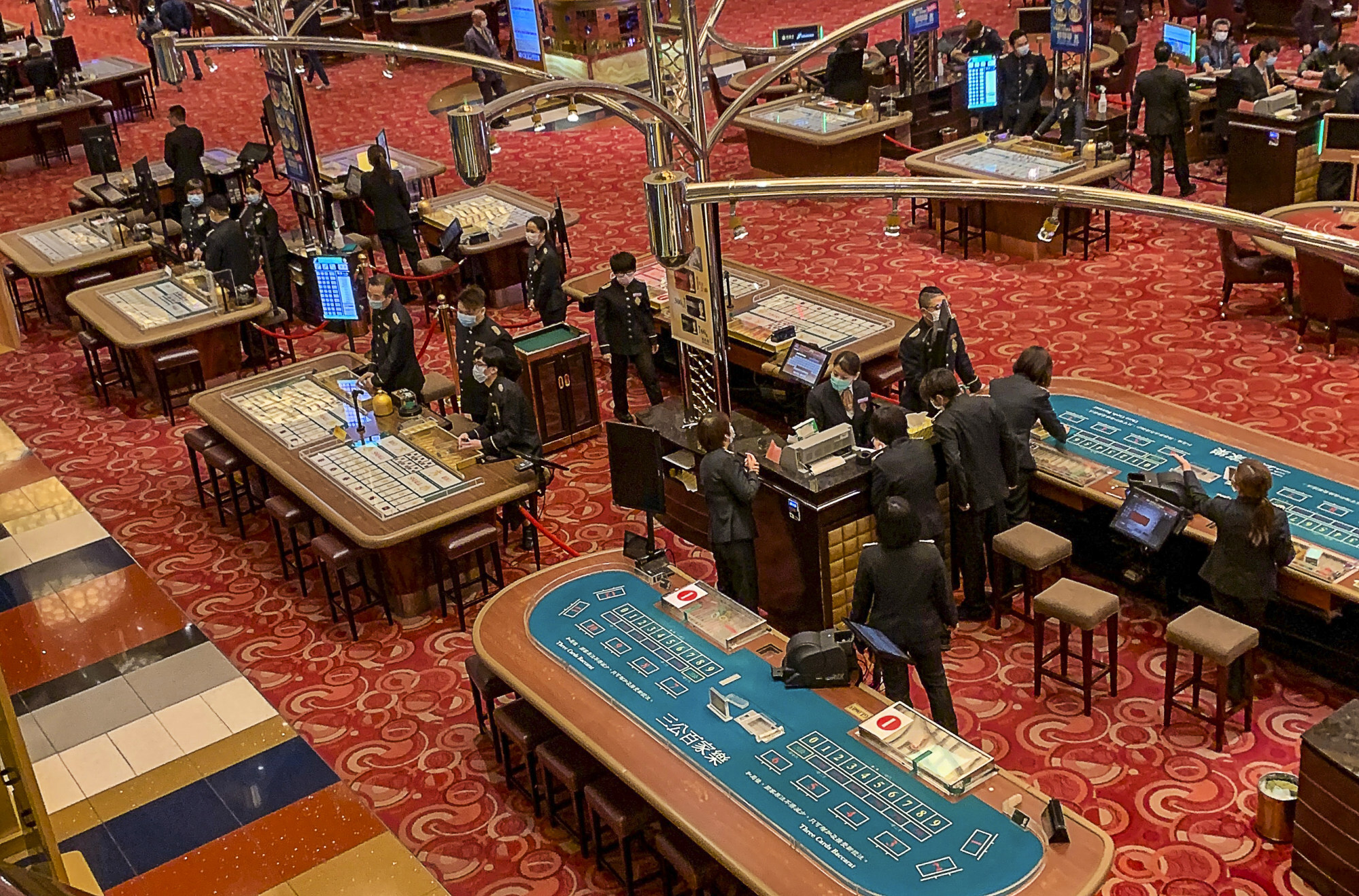The gambling hall inside the Grand Lisboa casino in Macau on 20 February 2020. Photo: Handout