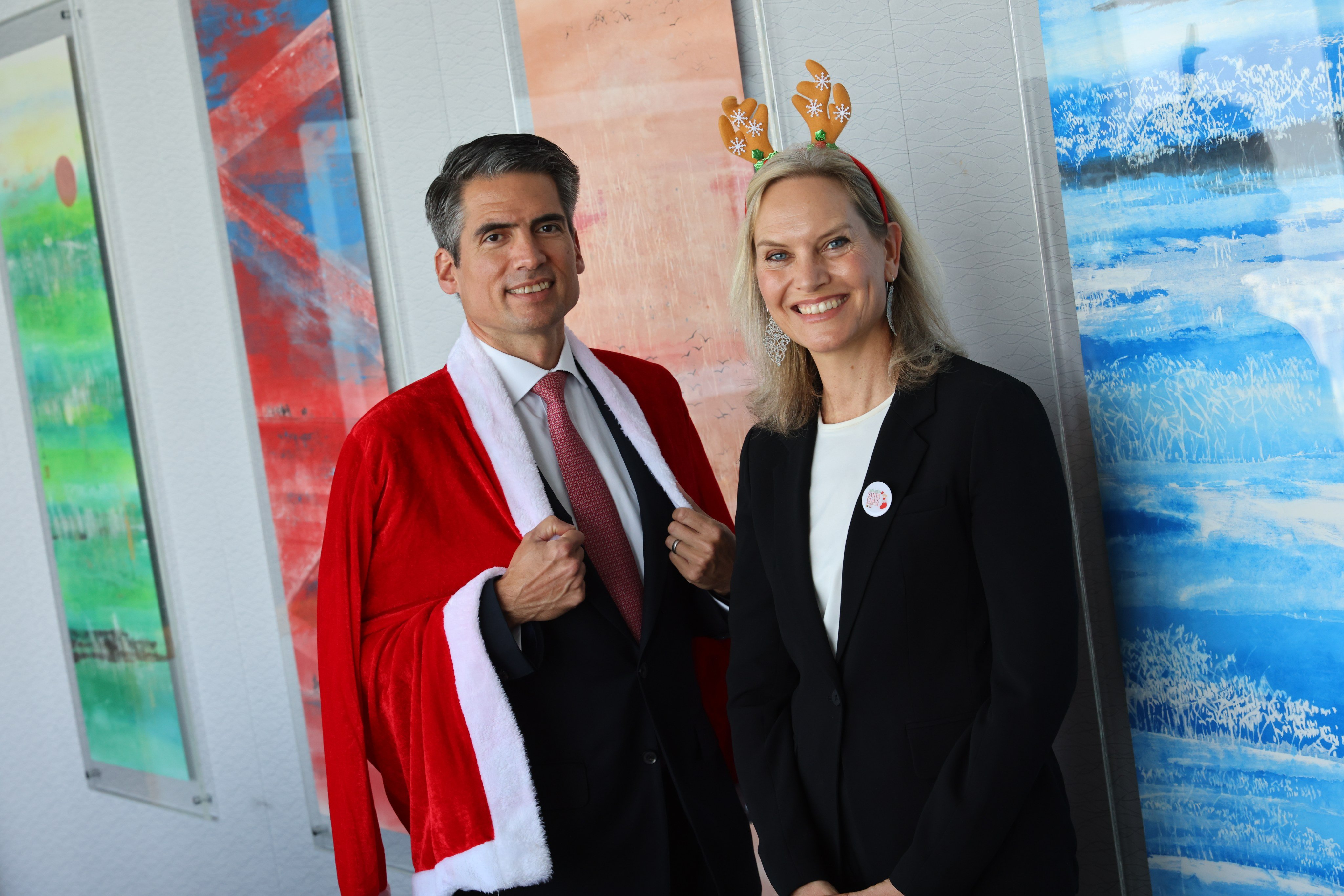 Credit Suisse CEO, Greater China, Carsten Stoehr (left) and Liza Green, head of corporate citizenship in Asia Pacific. Photo: Dickson Lee