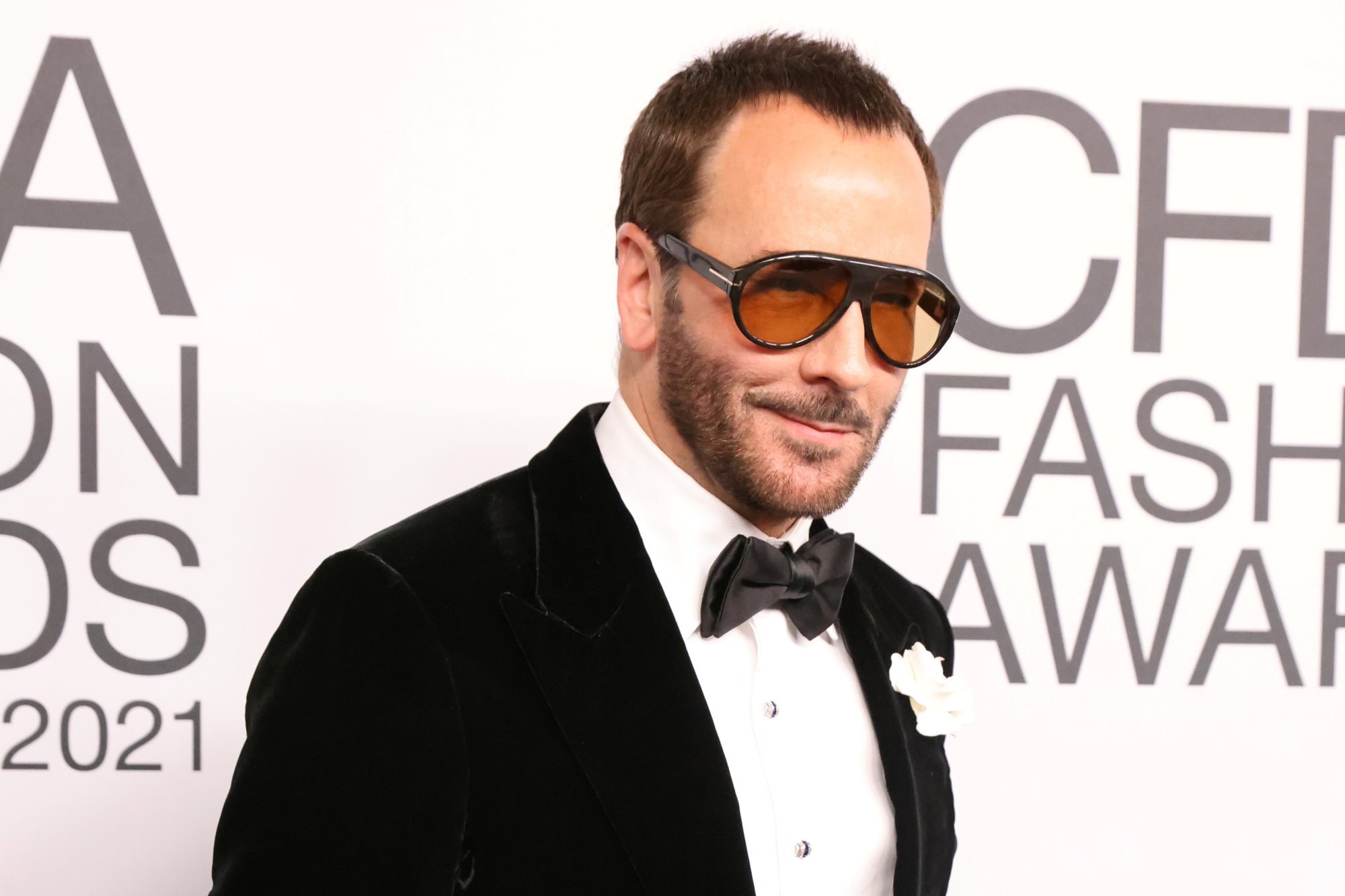 Tom Ford poses on the carpet at the 2021 CFDA Awards in New York, on November 10. Photo: Reuters