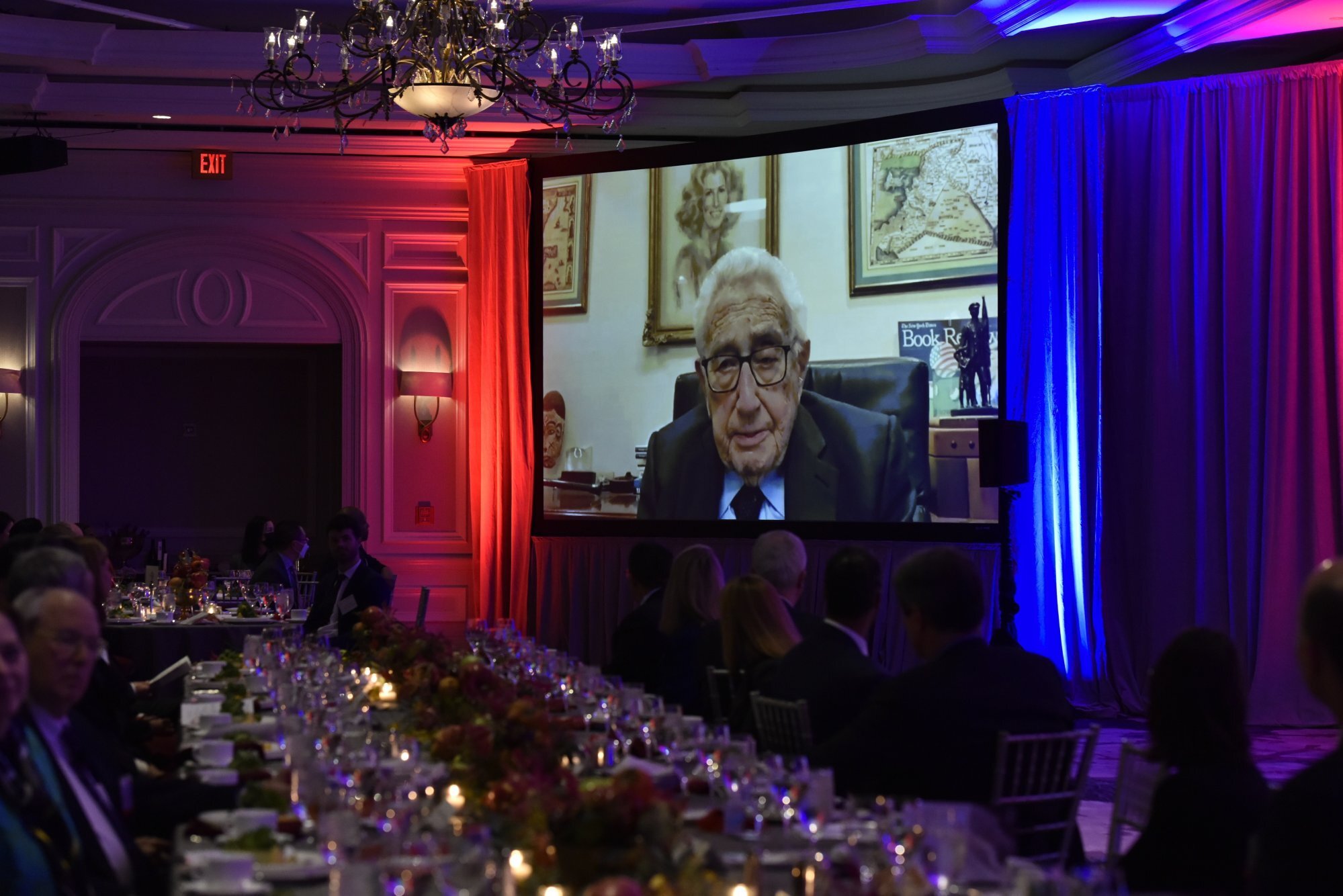 Former US secretary of state Henry Kissinger addresses the US-China Business Council event. Photo: Kaveh Sardari