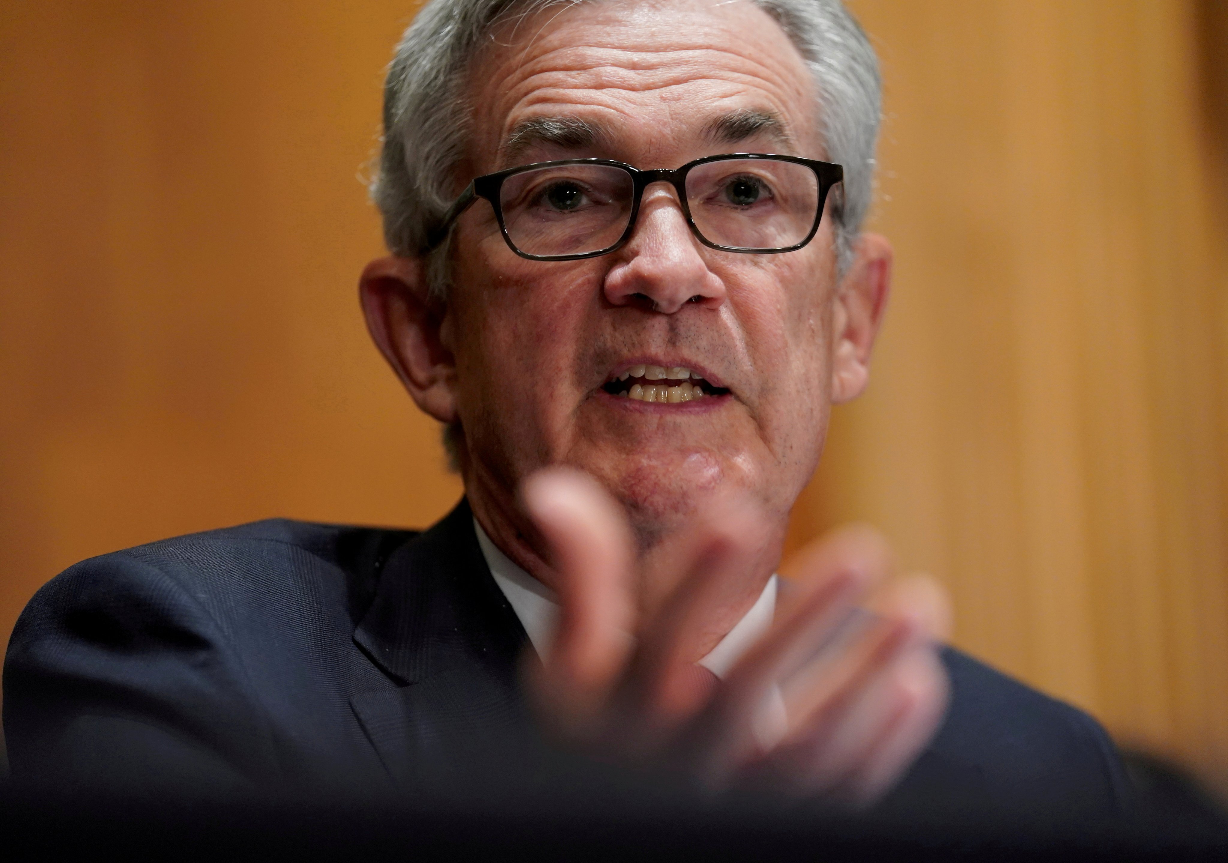 Federal Reserve chair Jerome Powell testifies before a Senate Banking, Housing and Urban Affairs Committee hearing on Capitol Hill in Washington on July 15. Photo: Reuters