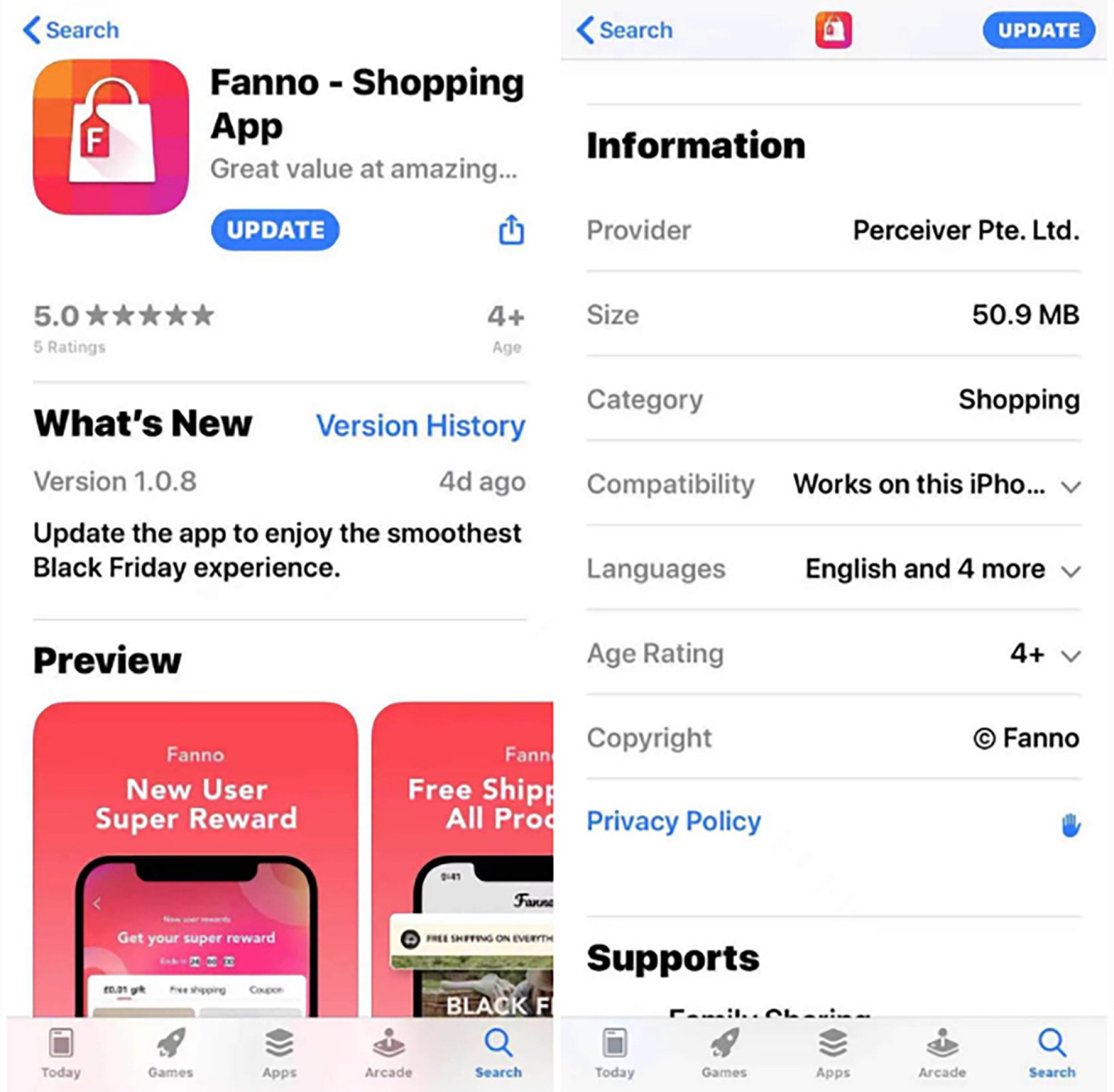 The Fanno shopping app from ByteDance has become one of the most downloaded iOS apps on Apple’s App Store. Photo: Handout