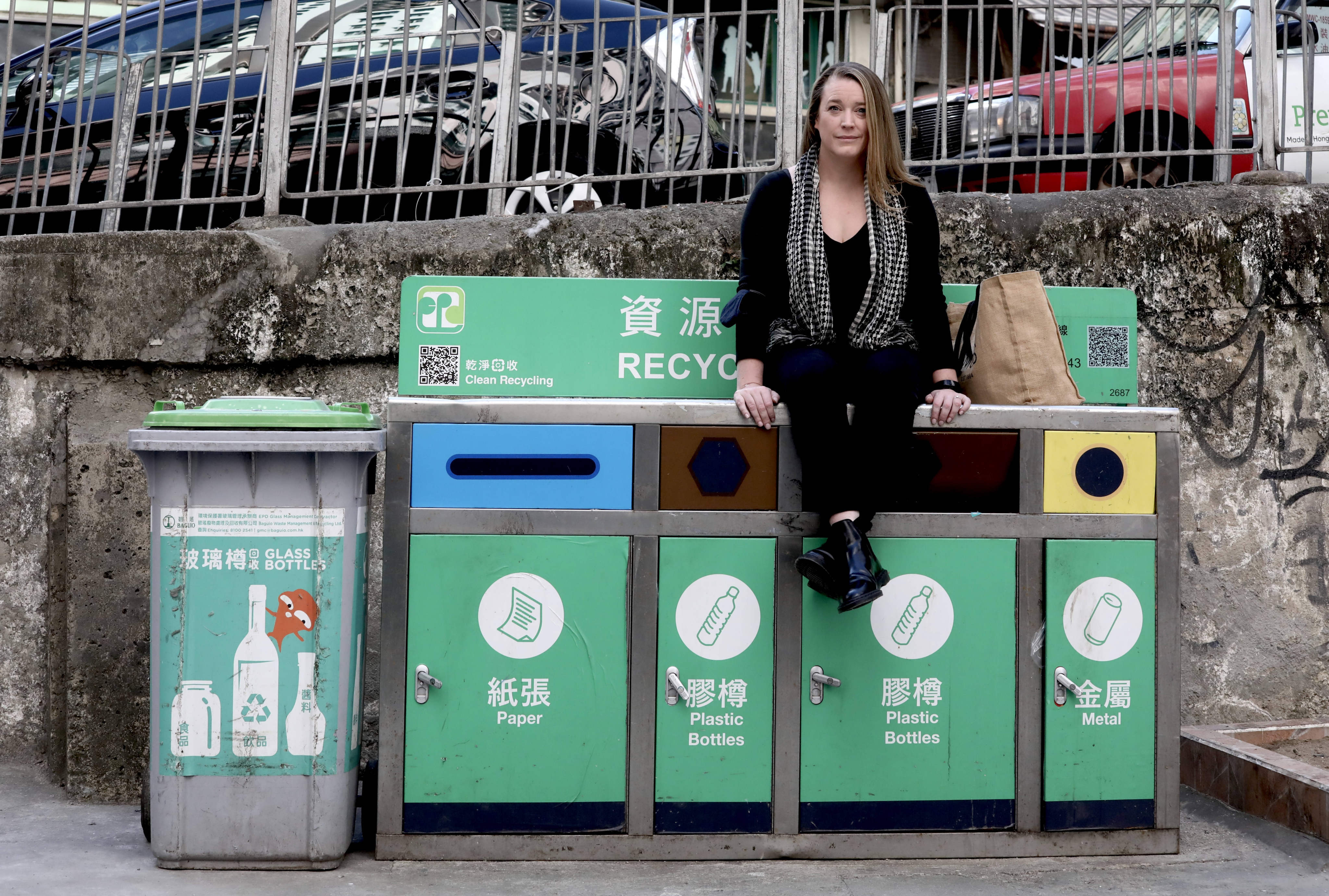 Louisa Harker, co-founder of the Facebook group Reuse Reduce Recycle Free Hong Kong, in Sheung Wan, Hong Kong. Photo: Jonathan Wong