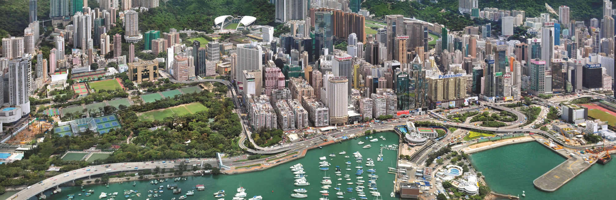 An undated aerial image of Hong Kong Island from Victoria Harbour, showing Victoria Park (left), Causeway Bay (centre), Wan Chai to the right and Admiralty (right). Photo: Handout by Hong Kong Government.