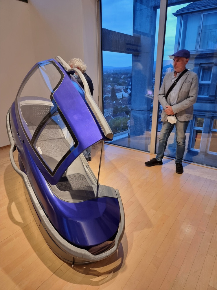 Philip Nitschke, founder of Exit International, with the assisted-suicide pod dubbed the ‘Sarco machine’. Photo: Exit International