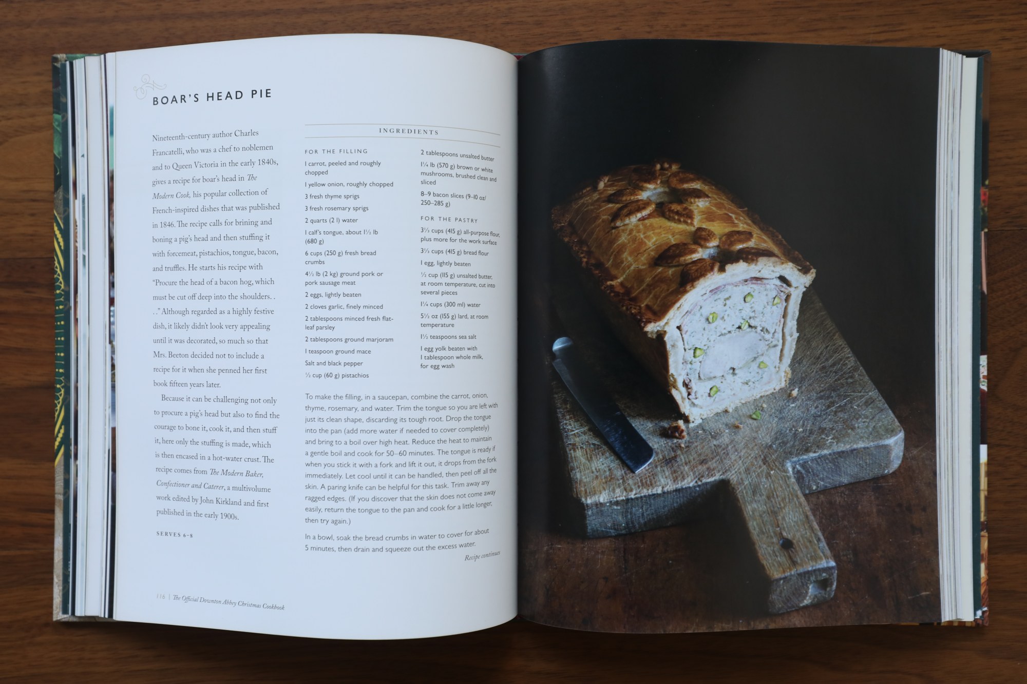 Boar’s head pie from The Downton Abbey Christmas Cookbook. Photo: Xiaomei Chen