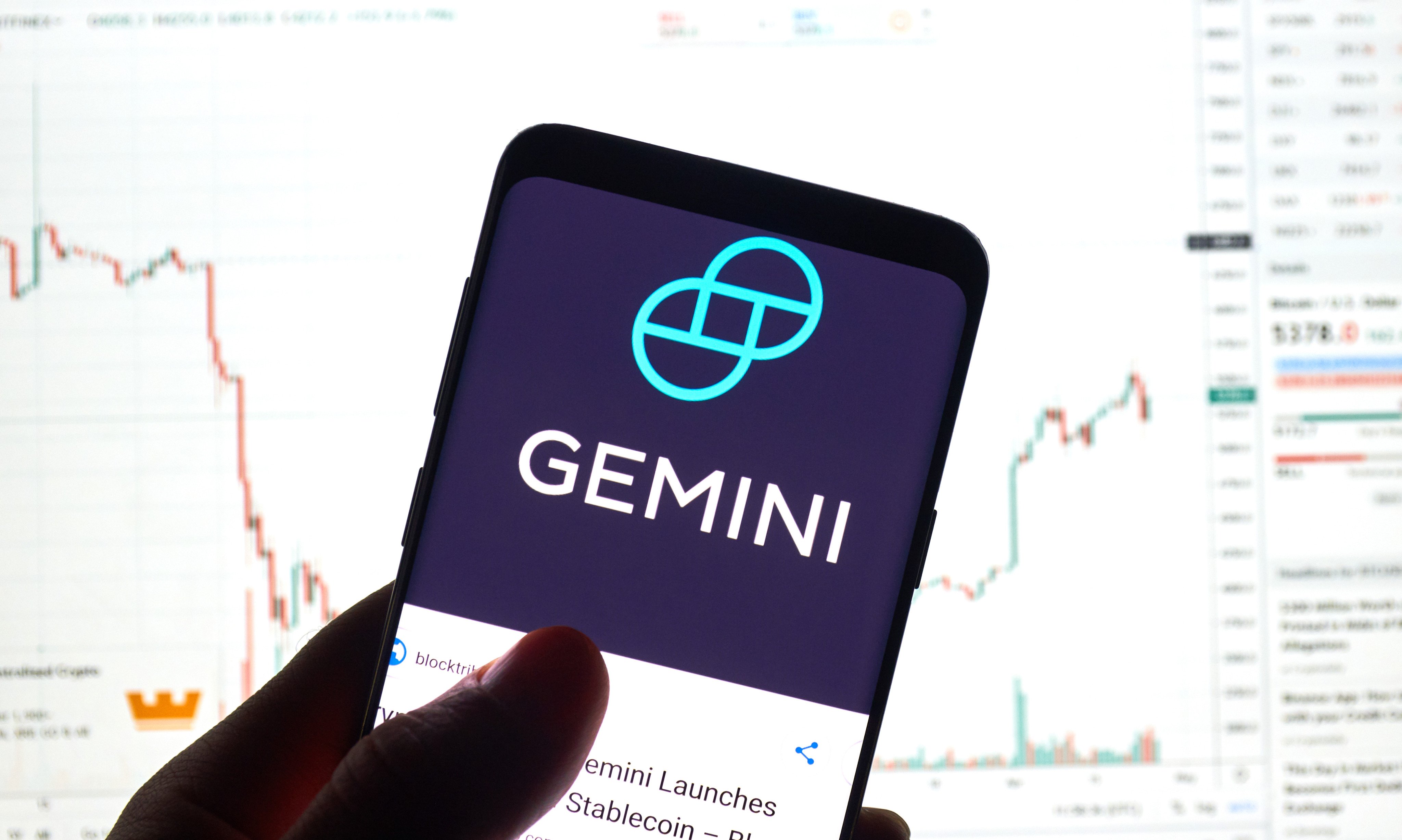 Gemini cryptocurrency exchange logo seen on a Samsung Galaxy S9 Plus. Gemini said traditional financial regulations are not equipped to protect investors in decentralised finance, so new rules are needed. Photo: Shutterstock
