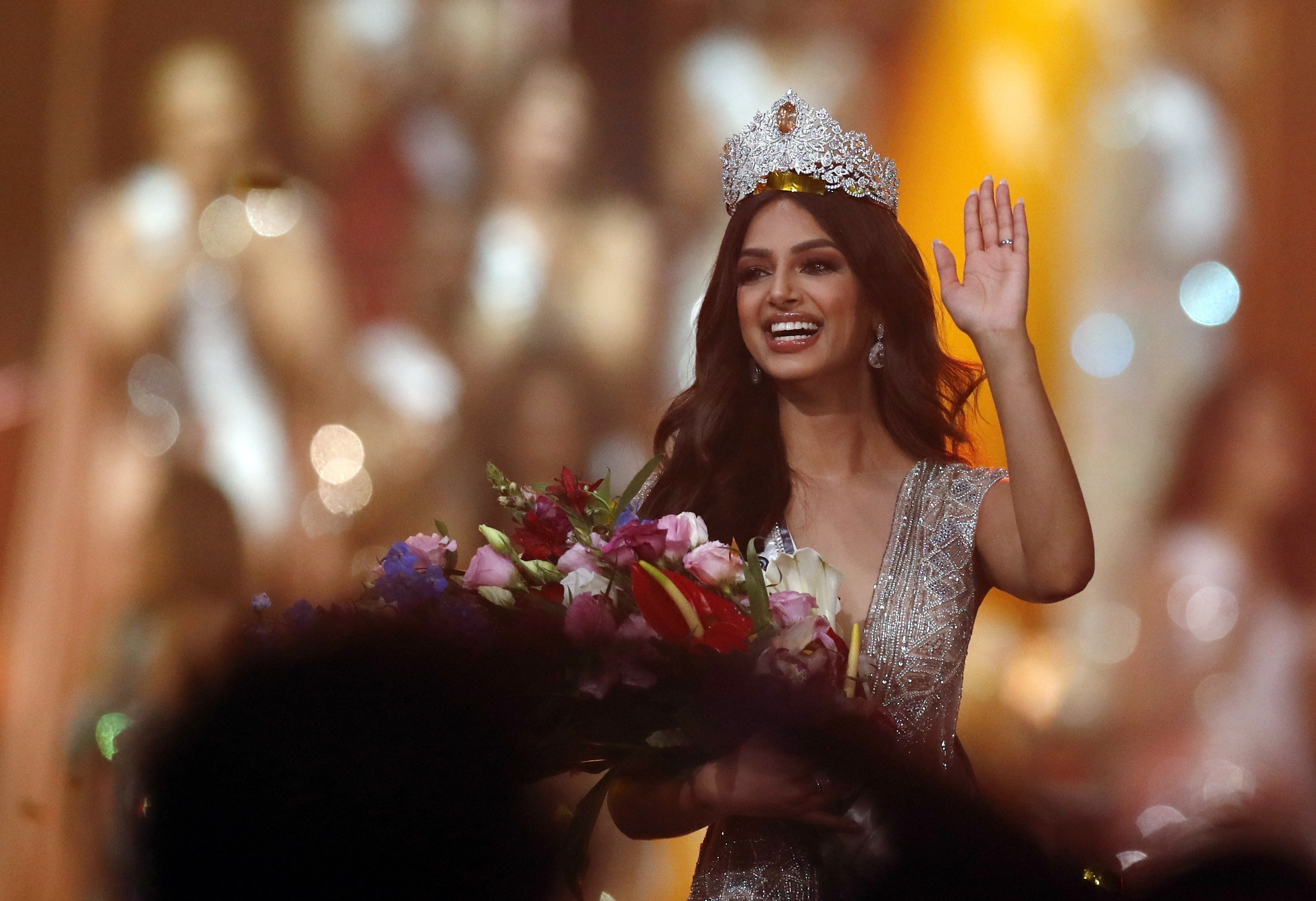 Harnaaz Sandhu of India won the 70th Miss Universe pageant on Sunday in Eilat, Israel. Photo: EPA-EFE
