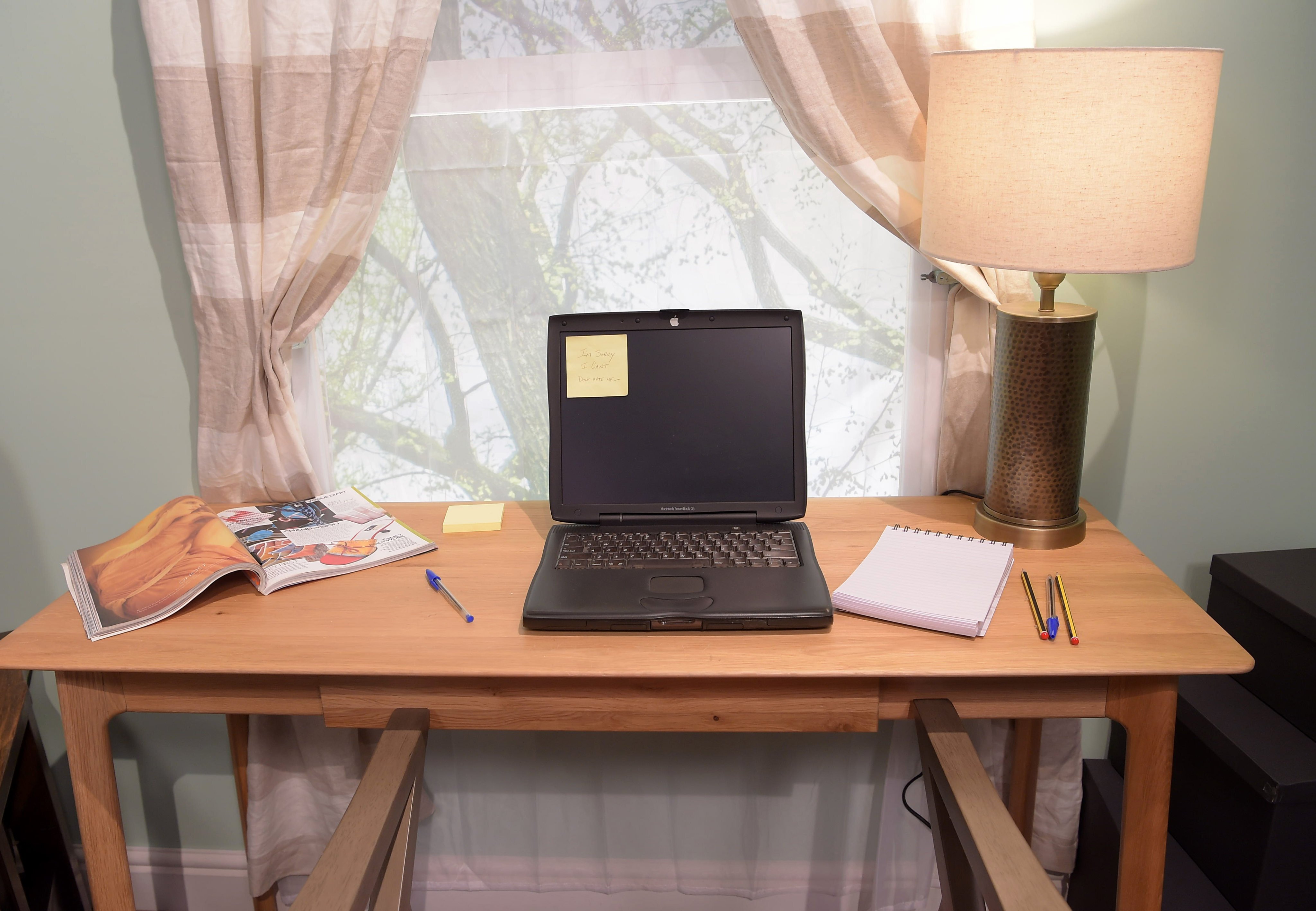 The desk at which Carrie would work on her laptop. A pop-up was open on December 11-12 in London to mark the launch of the Sex and the City revival series, And Just Like That ... Photo: Mike Marsland/Getty Images for Premier PR
