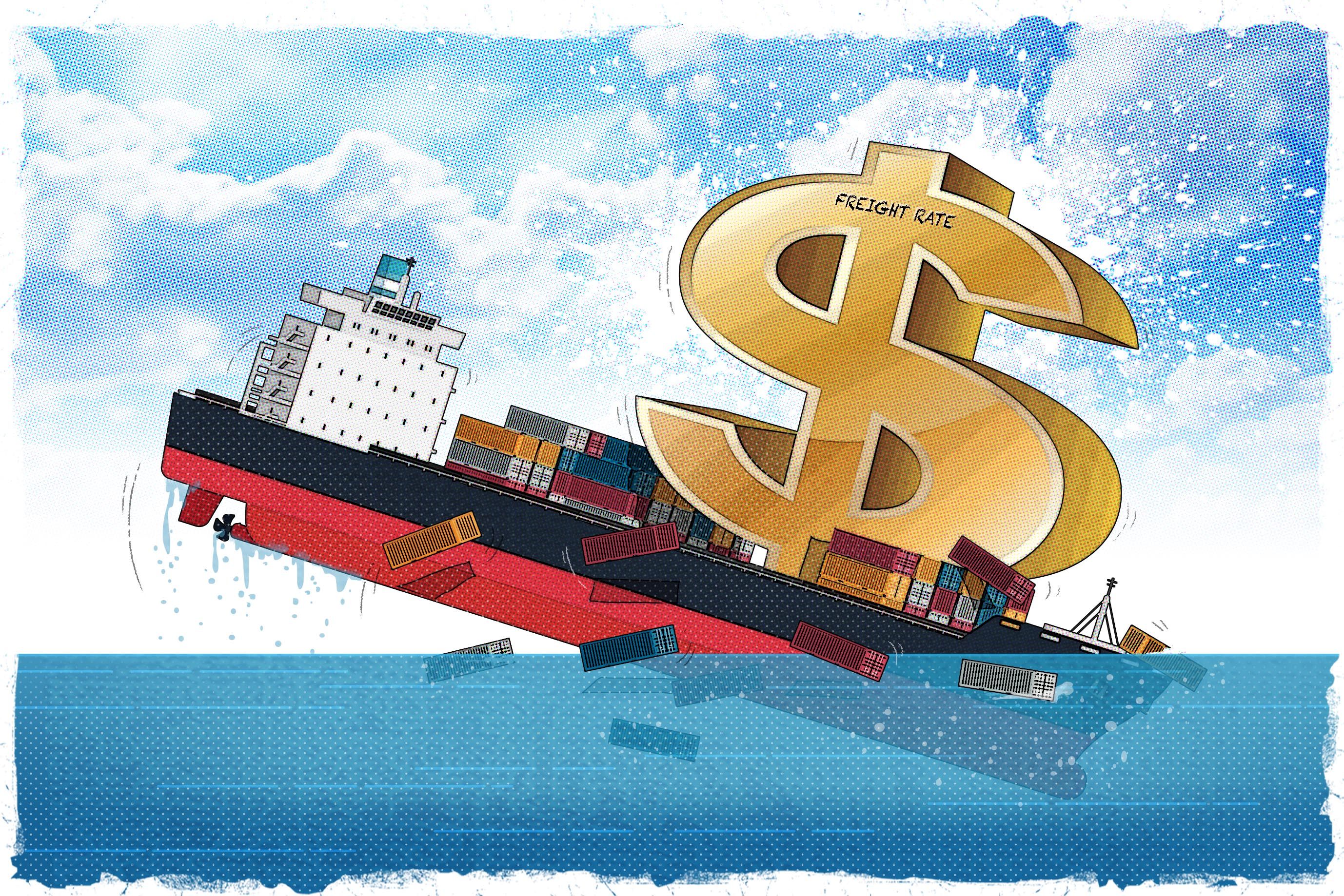 Port congestion has led to global container shortages, and the resulting high prices are weighing heavy on China’s commodities exporters. Illustration: Henry Wong