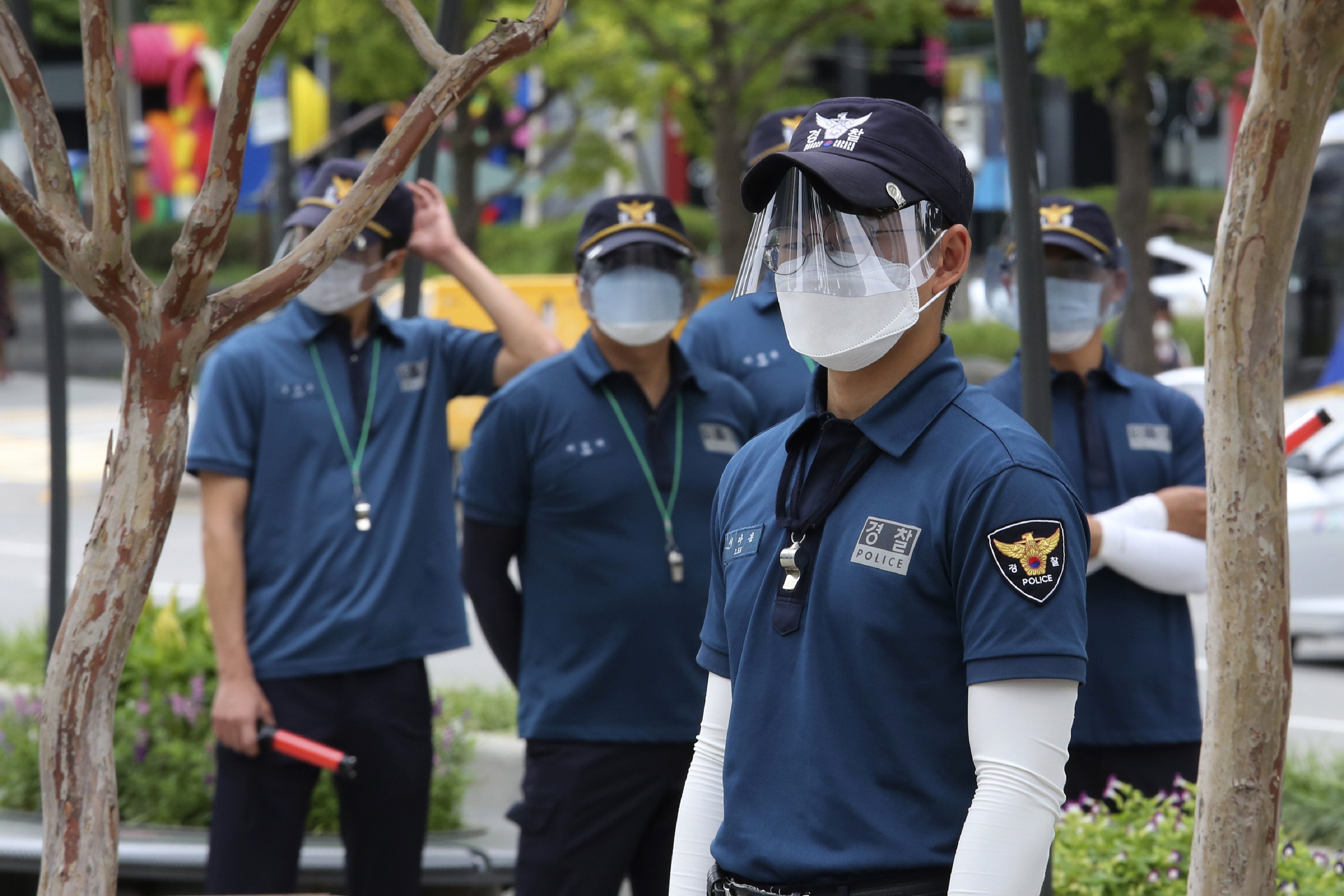 Police officers in Seoul, South Korea. Photo: AP