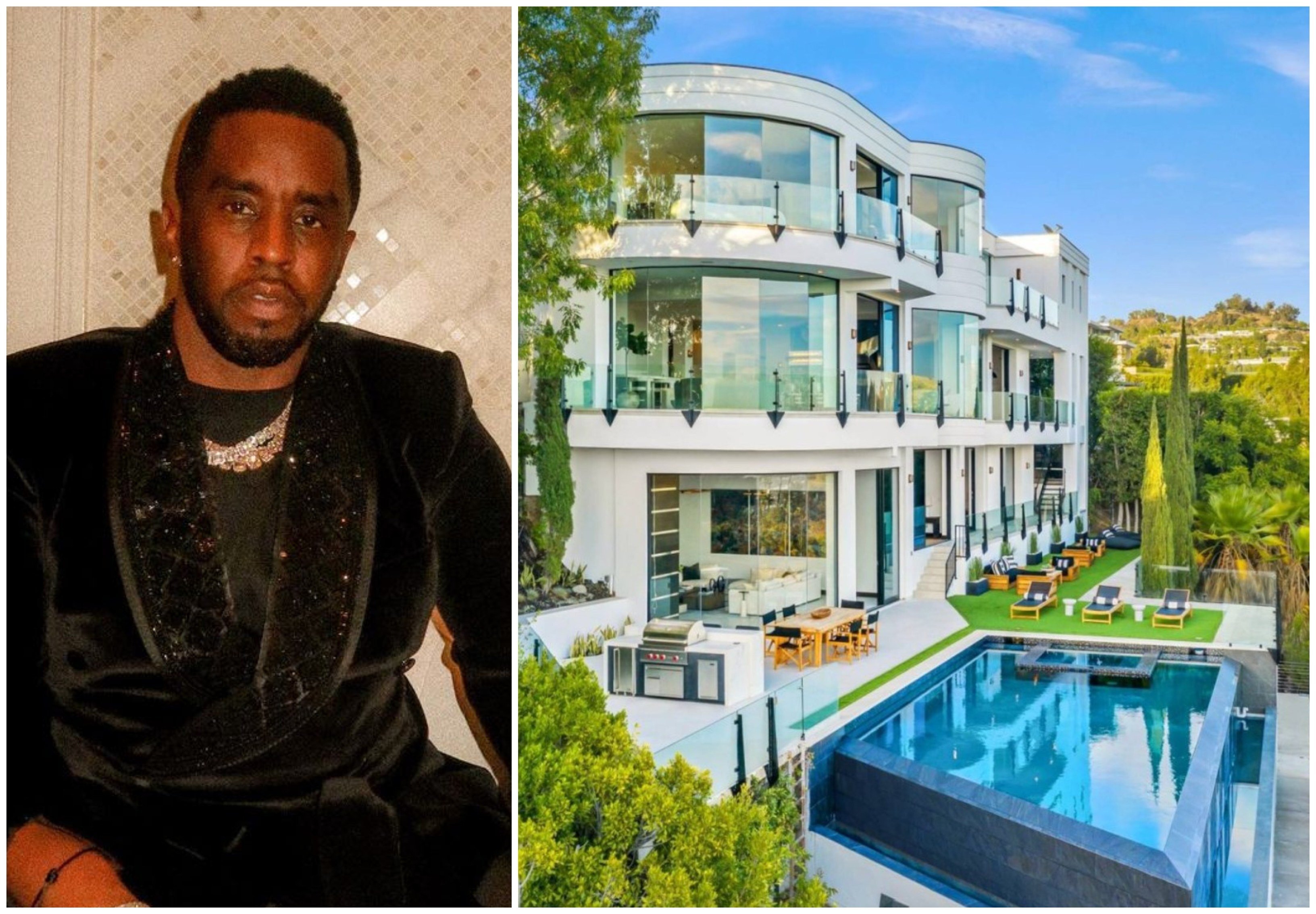 P. Diddy’s mansion in Los Angeles’ Beverly Crest neighborhood is up for sale for US$14.5 million. Photos: @diddy/Instagram, toptenrealestatedeals.com