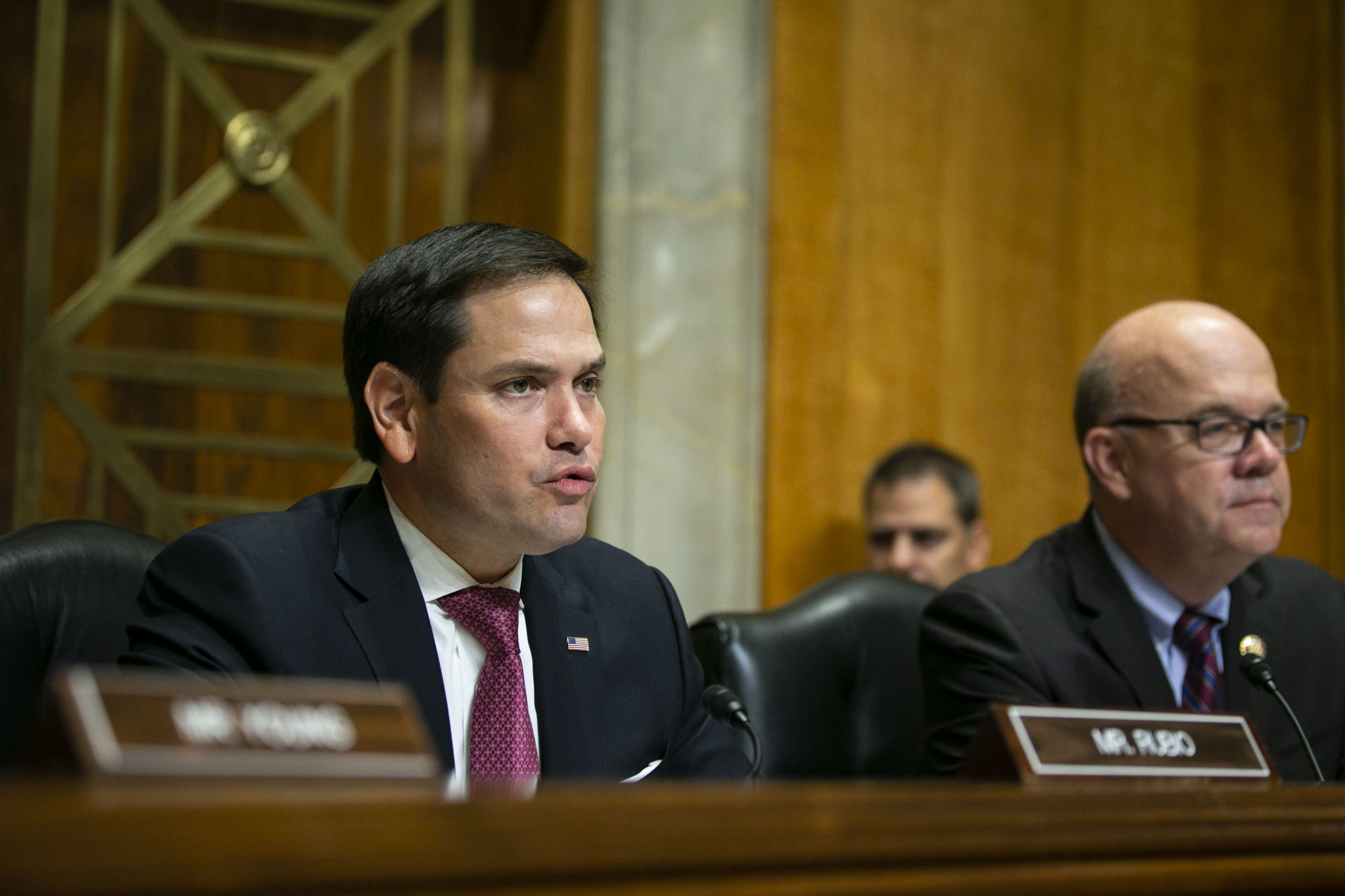 Senator Marco Rubio of Florida (left) and Representative James McGovern of Massachusetts at a 2019 hearing. The two are lead sponsors of the Uygur Forced Labour Prevention Act. Photo: Bloomberg