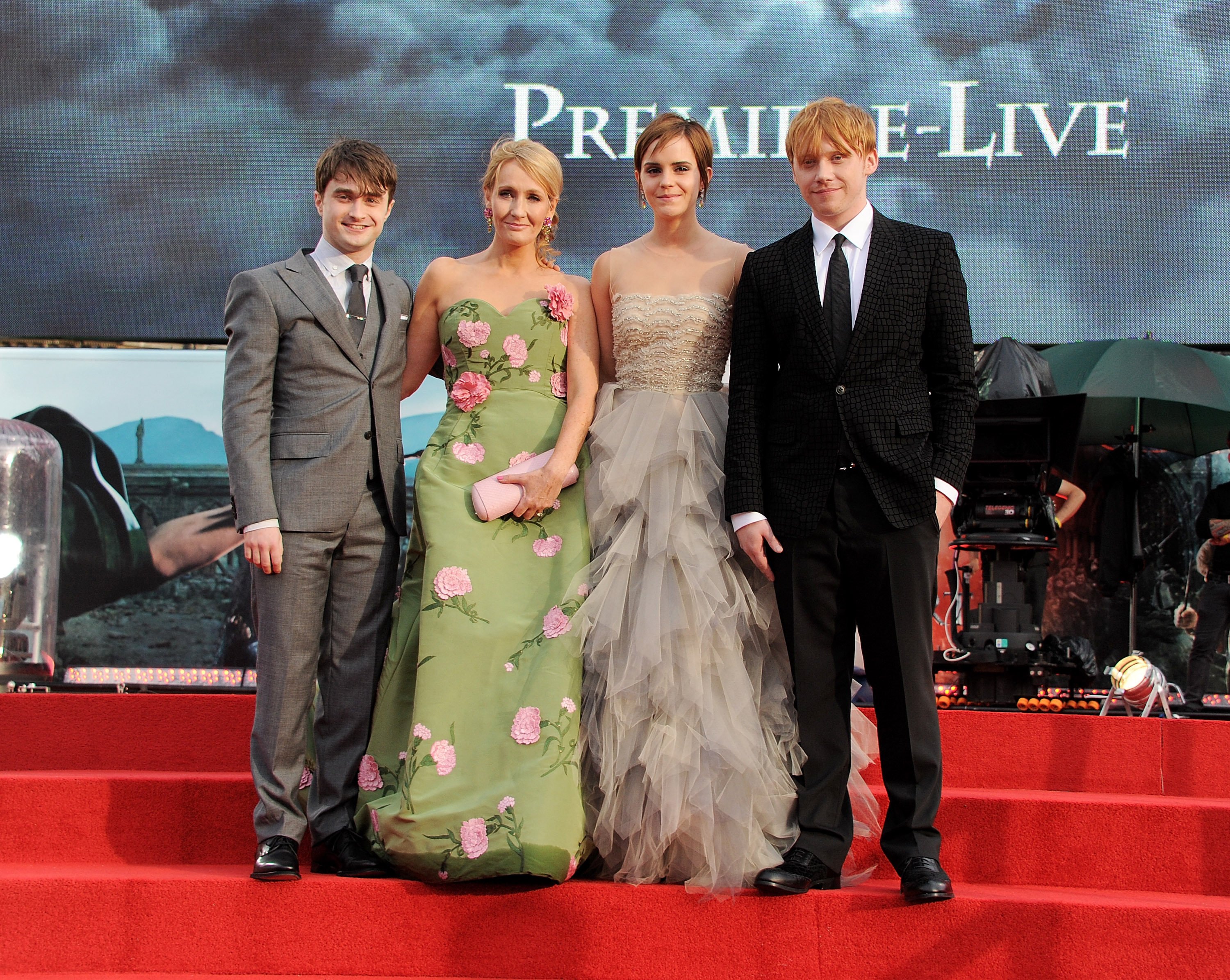The main cast of Harry Potter – Daniel Radcliffe, Emma Watson and Rupert Grint – all spoke out against J.K. Rowling’s transphobic tweets in 2020. Photo: Getty Images