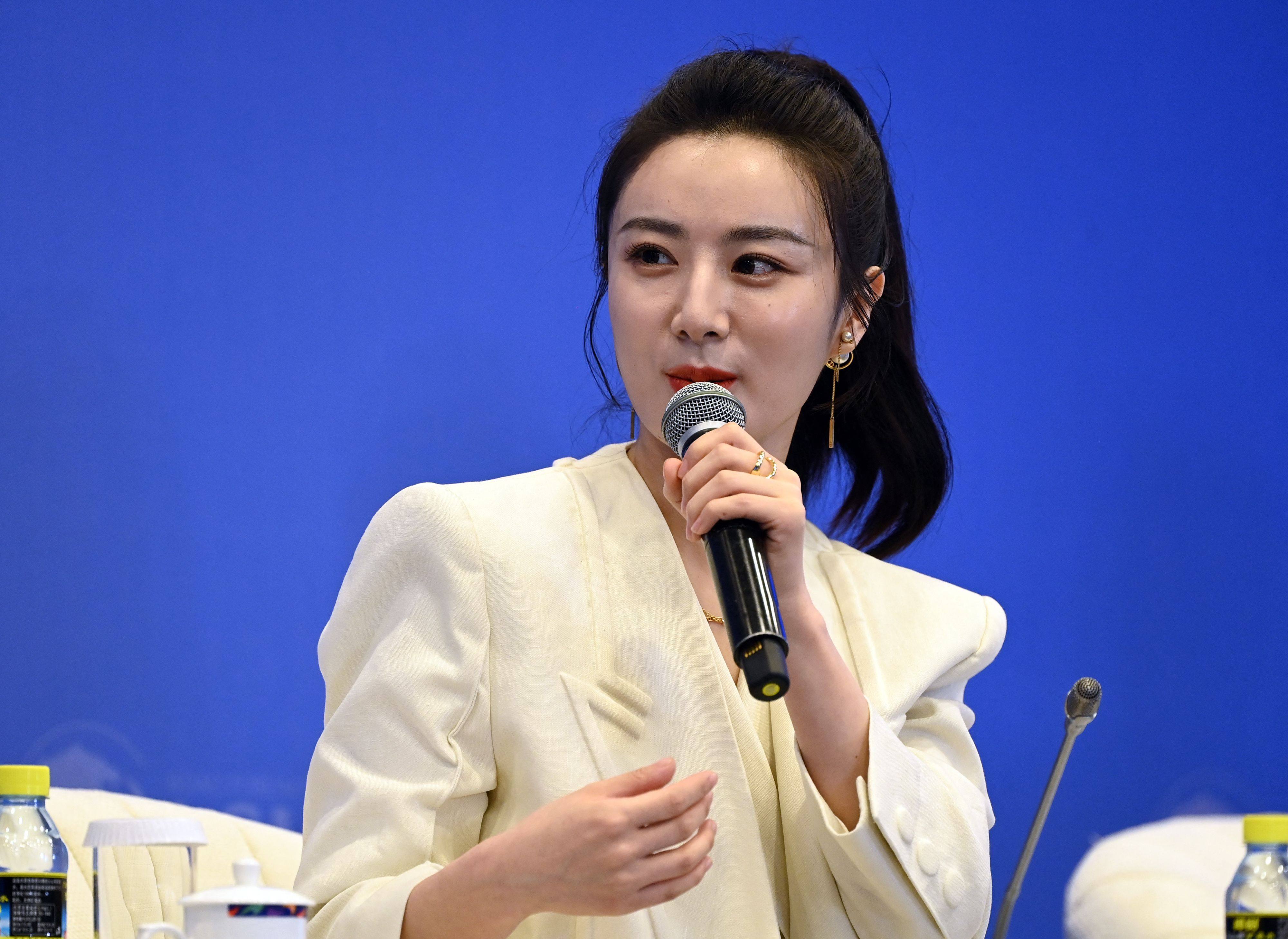 This photo taken on April 20, 2021 shows e-commerce live-streamer Huang Wei, also known as Viya, speaking during the Boao Forum for Asia (BFA) in south China’s Hainan province. Photo: AFP
