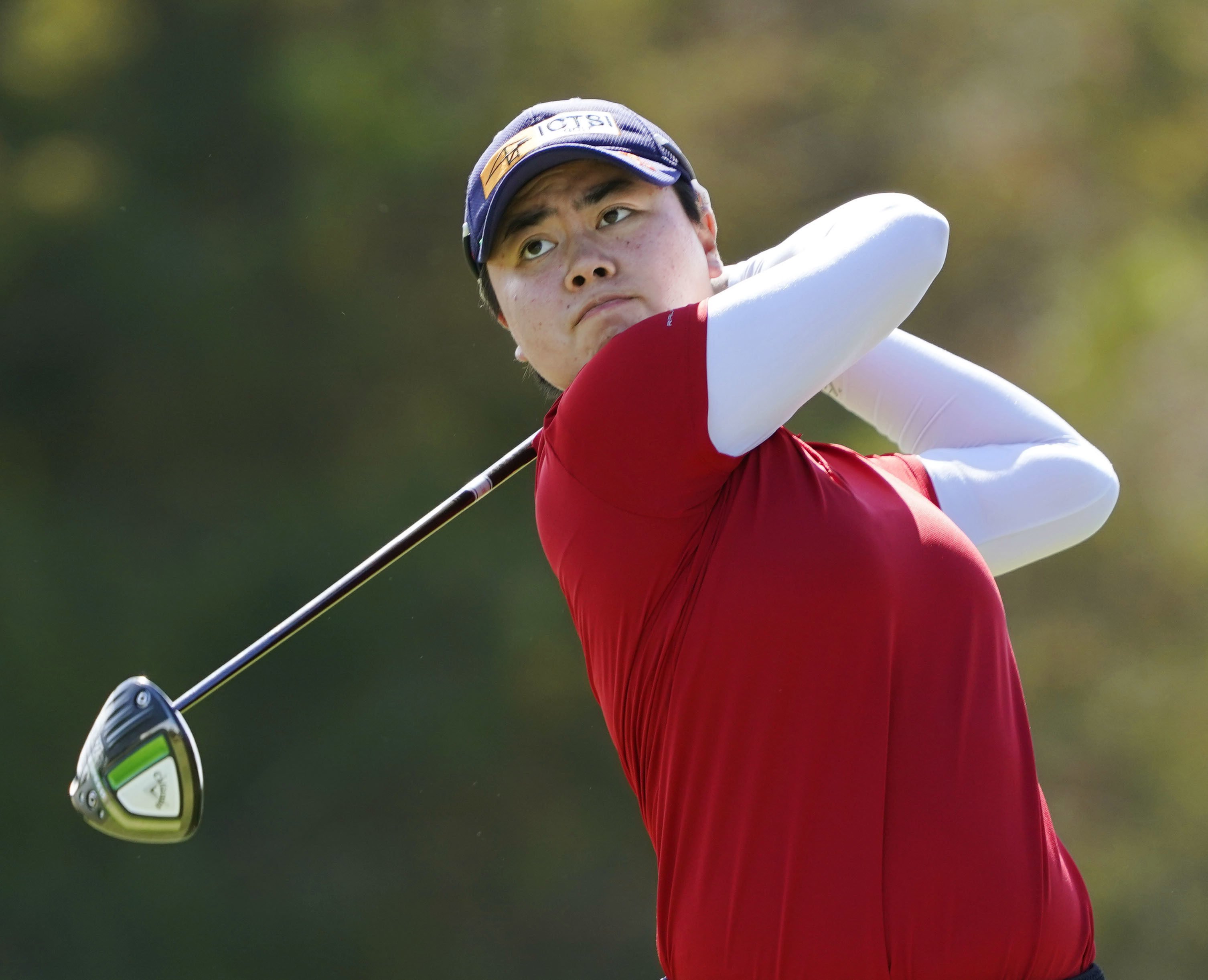 Filipino-Japanese player Yuka Saso in the second round of the CME Group Tour Championship at Tiburon Golf Club in Florida. Photo: Kyodo   