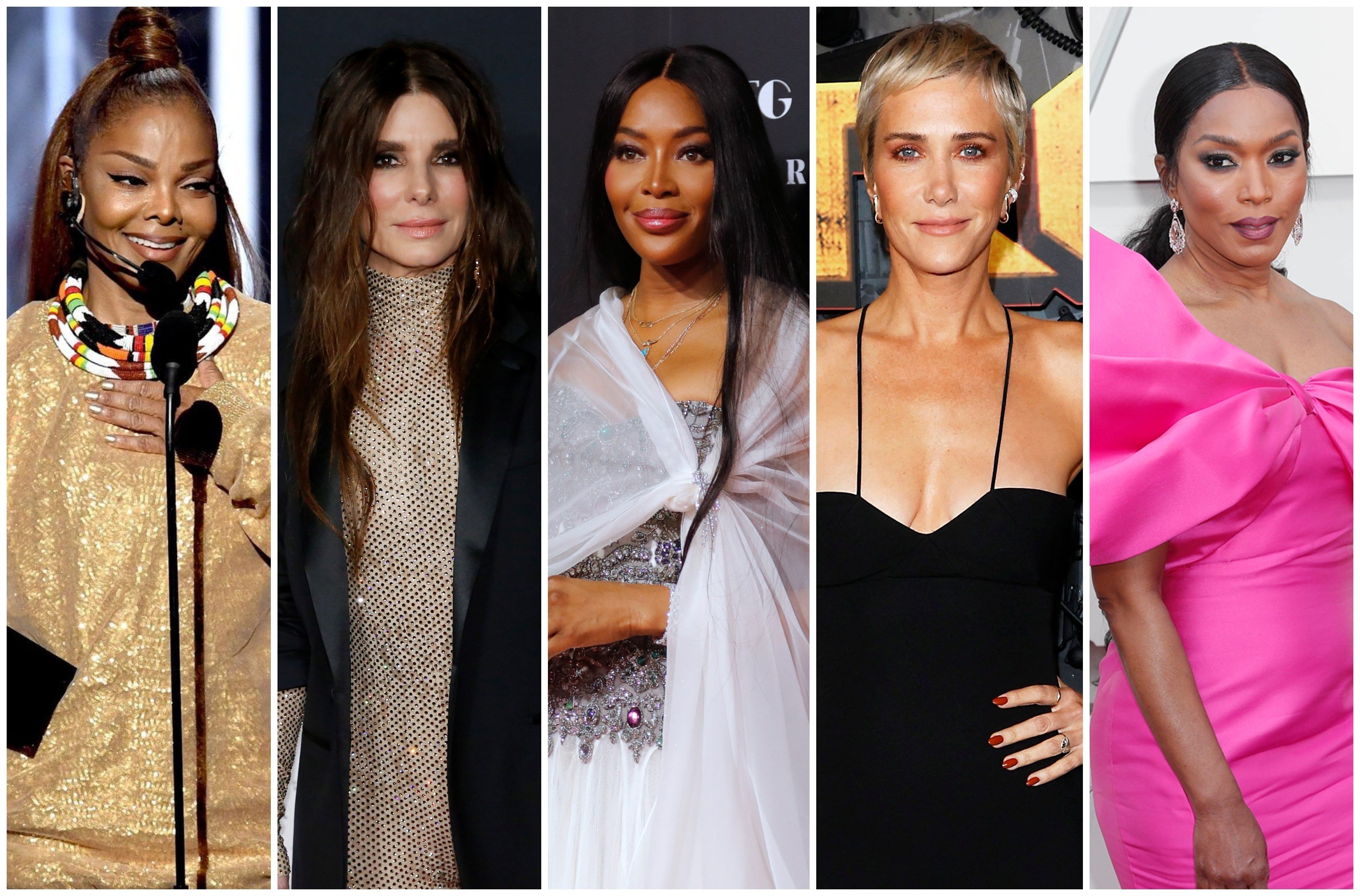 Janet Jackson, Sandra Bullock, Naomi Campbell and Kristen Wiig all became mothers later in life. Photos: @bbmas/Instagram, Reuters, AP,  AFP