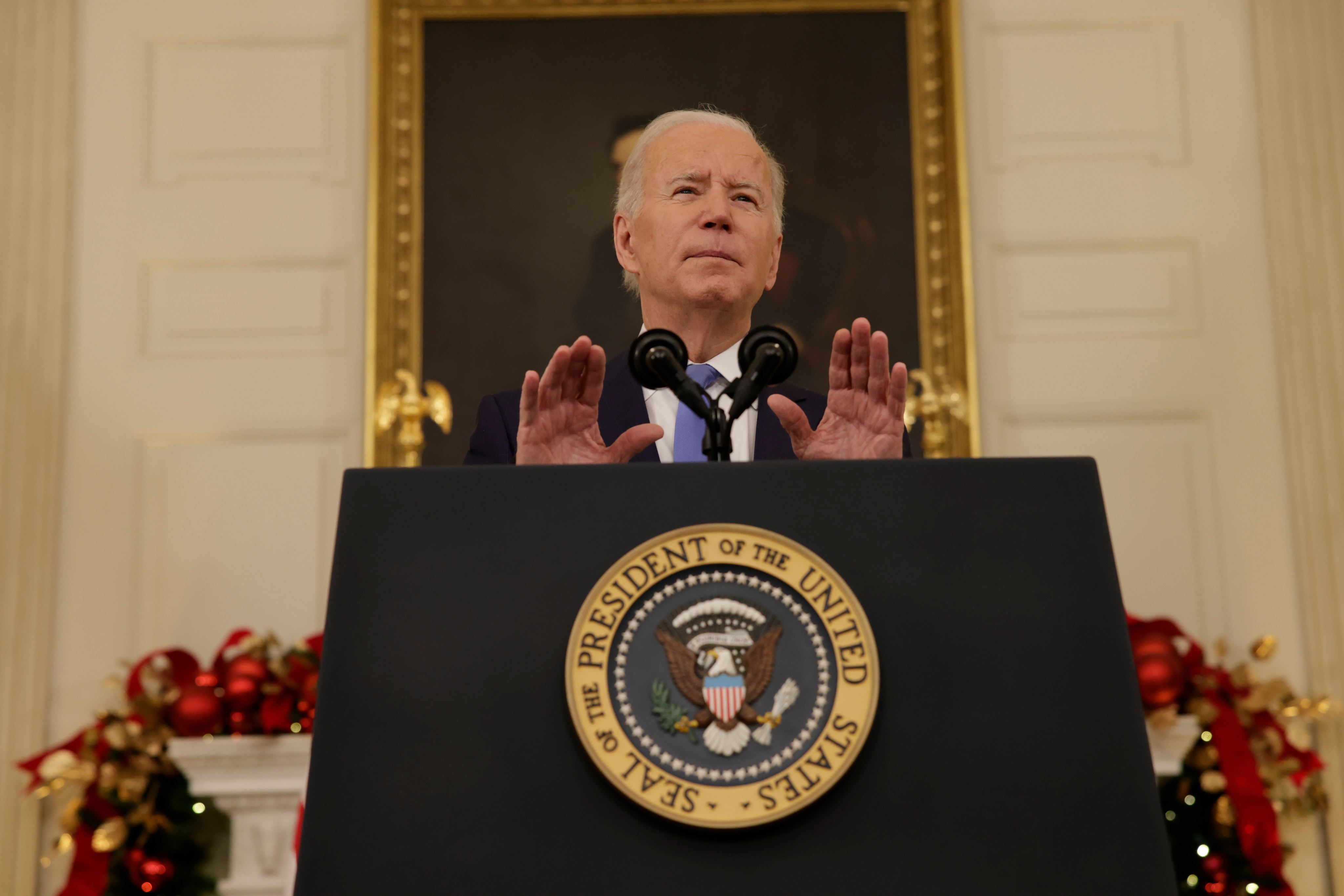 US President Joe Biden at the White House in Washington, on December 21. Photo: Bloomberg
