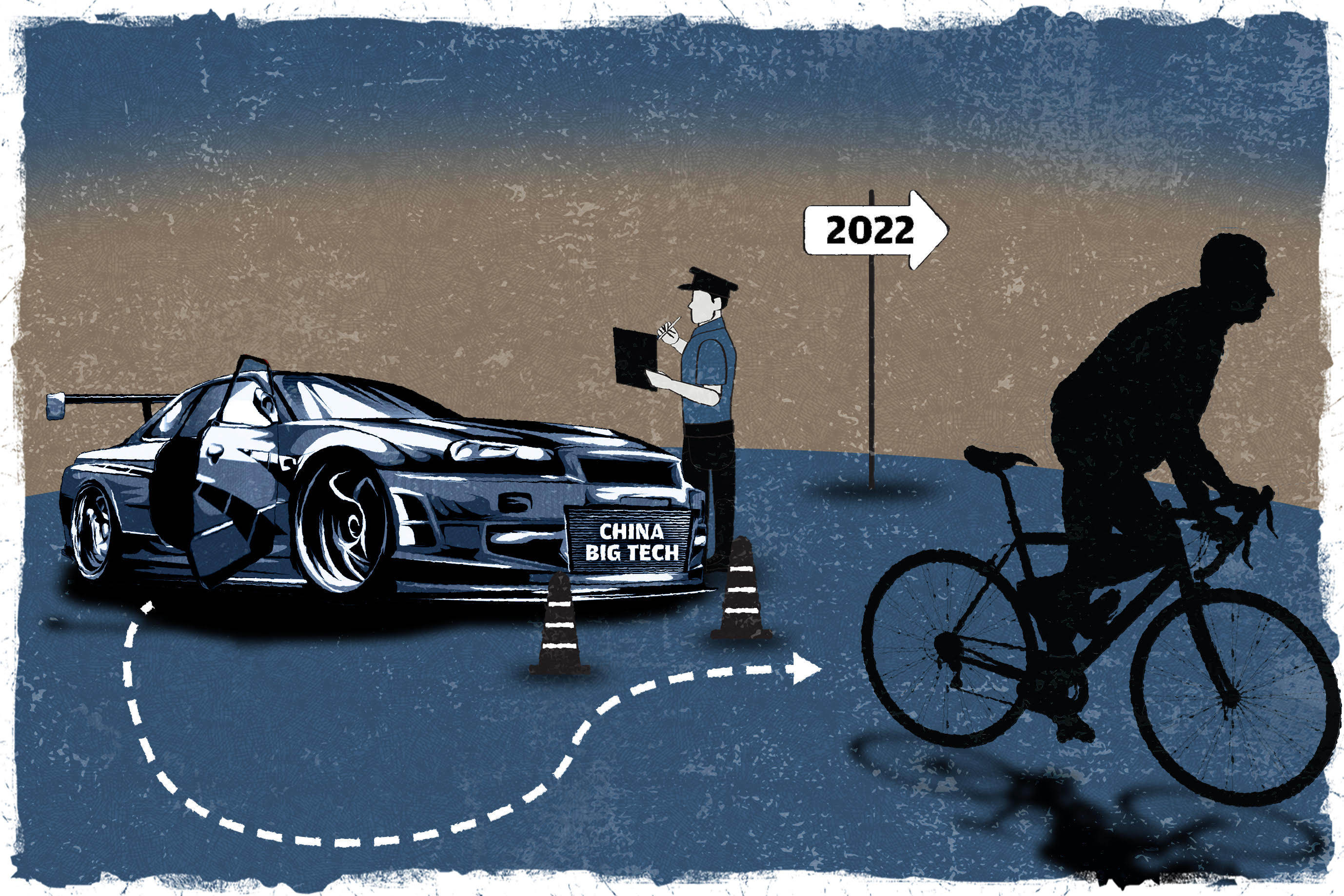 China tech has been battered and bruised by regulatory change in 2021. Illustration: SCMP/Joe Lo
