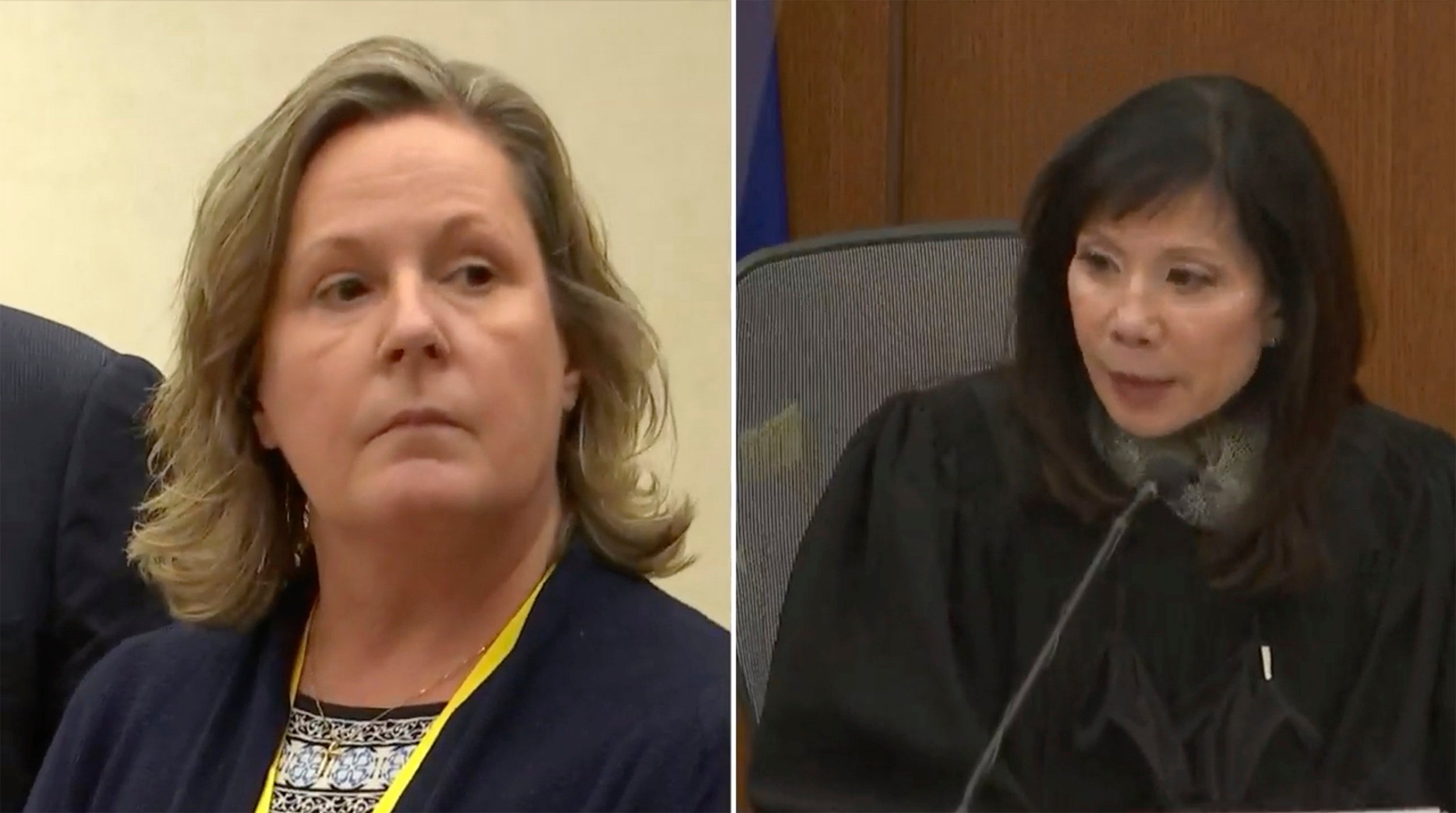 Former police officer Kim Potter reacts as Hennepin County Judge Regina Chu reads the verdict on Thursday. Photo: Court TV via AP