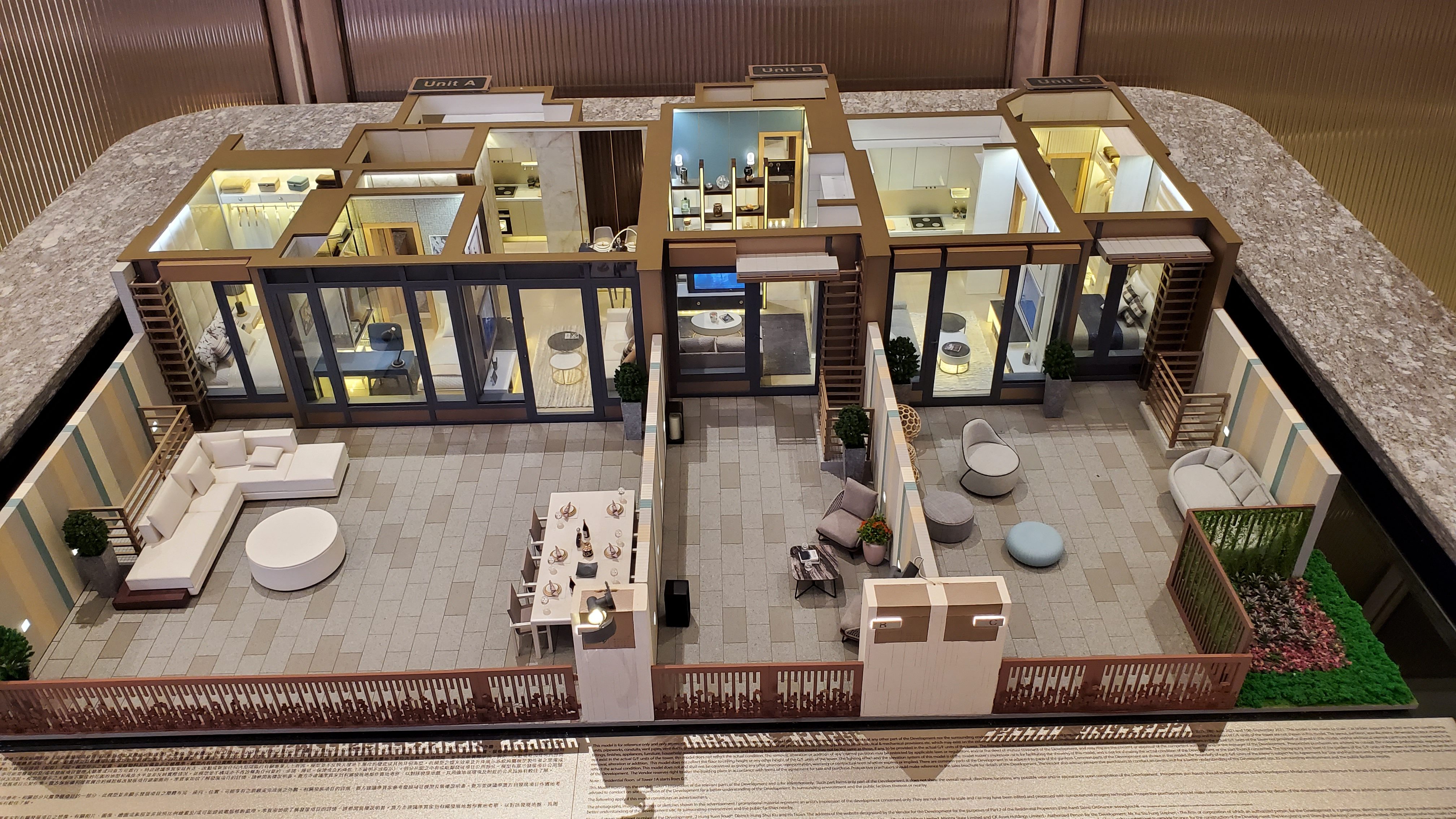 A model of a studio flat with garden at the #Lyos housing development in Hung Shui Kiu at CK Asset Holding’s sales office in Hung Hom on 4 November 2021. Photo:  Edmond So