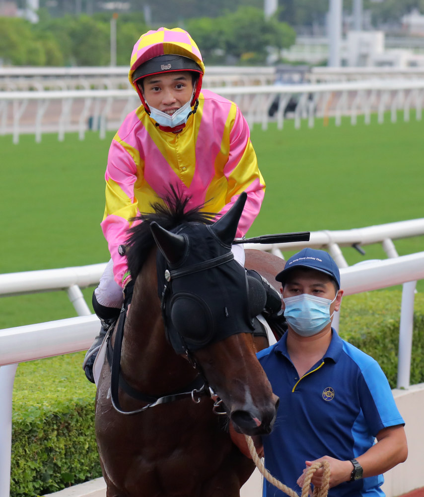 Jack Wong celebrates a winner in June. Photo: Kenneth Chan