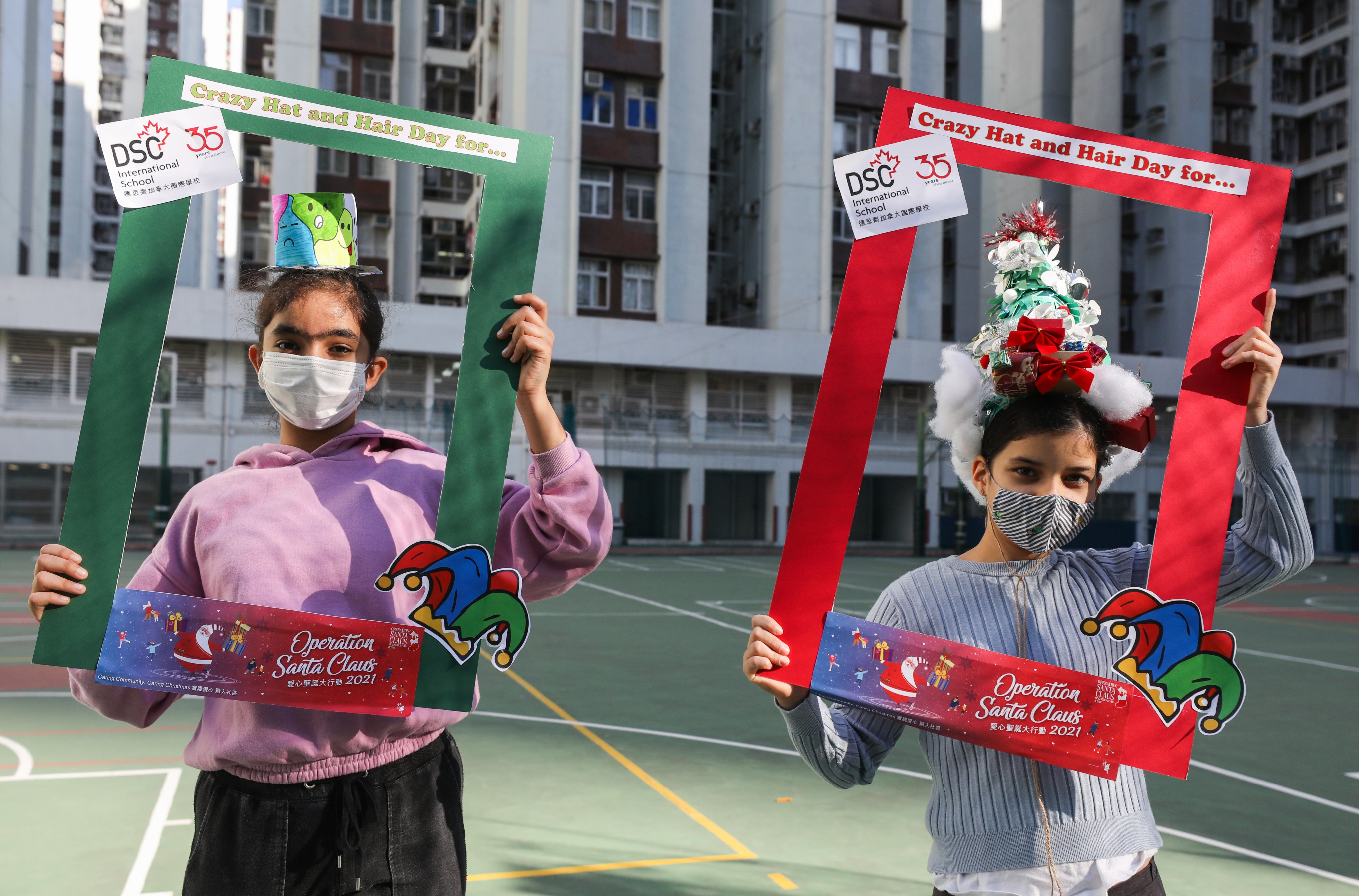 Students host Crazy Hat and Hair Day to raise money for Operation Santa Claus. Photo: Xiaomei Chen