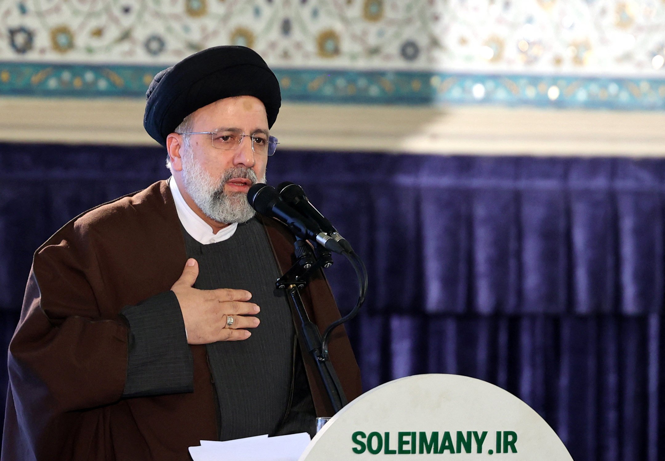 Iranian President Ebrahim Raisi delivers a speech in Tehran, Iran on January 3. Photo: AFP 