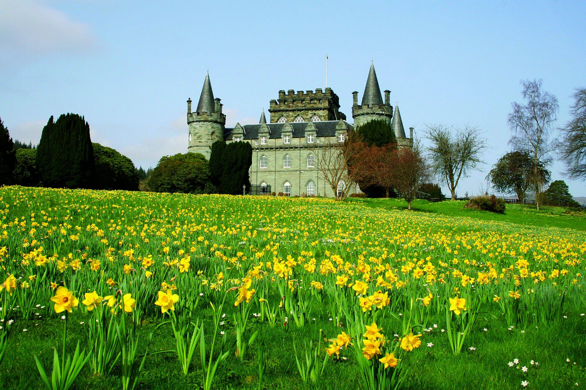 Inveraray Castle in Scotland, which featured in A Very British Scandal and, in 2012, Downton Abbey, as the fictional Duneagle Castle.