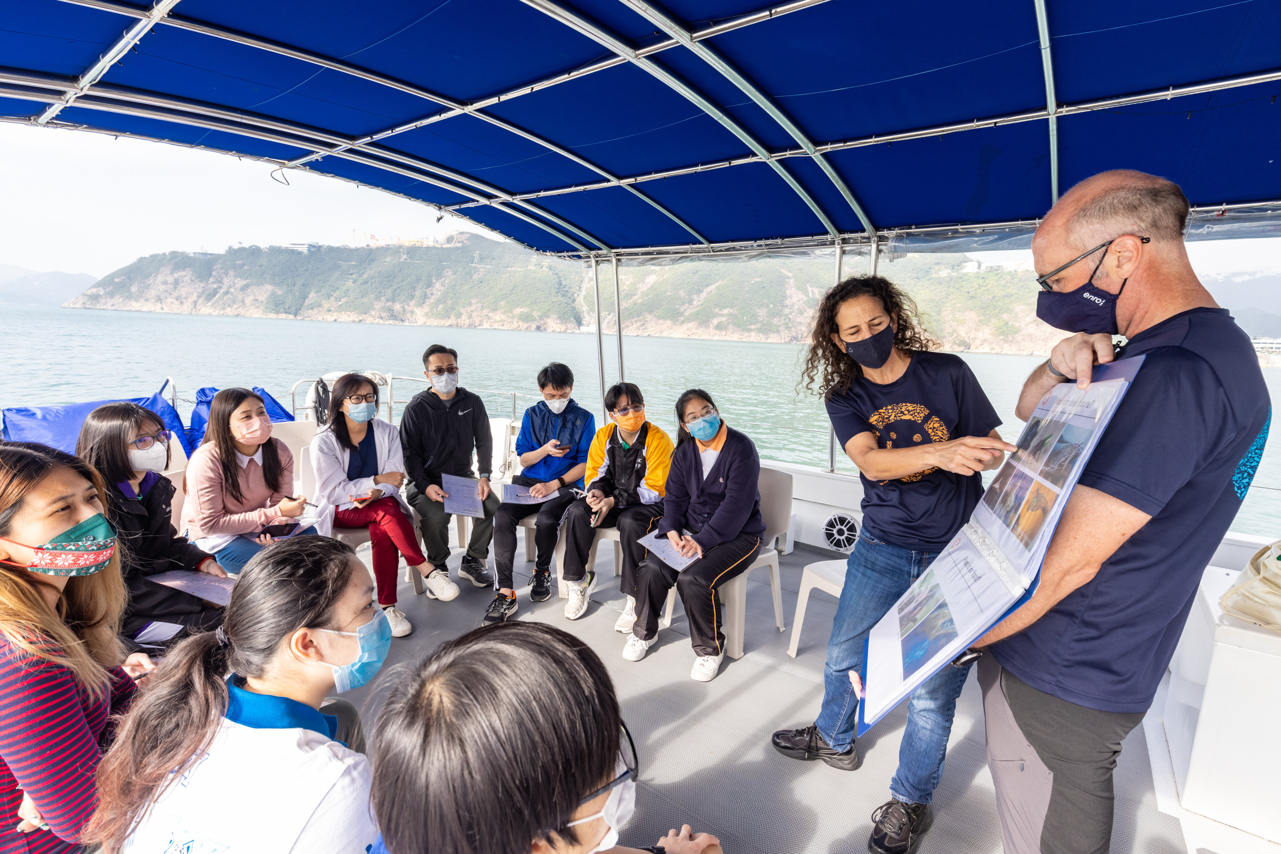 Dana Winograd, Director-Operations at Plastic Free Seas, teaches students about plastic pollution and the devastating effect it has on marine life. Photo: Handout