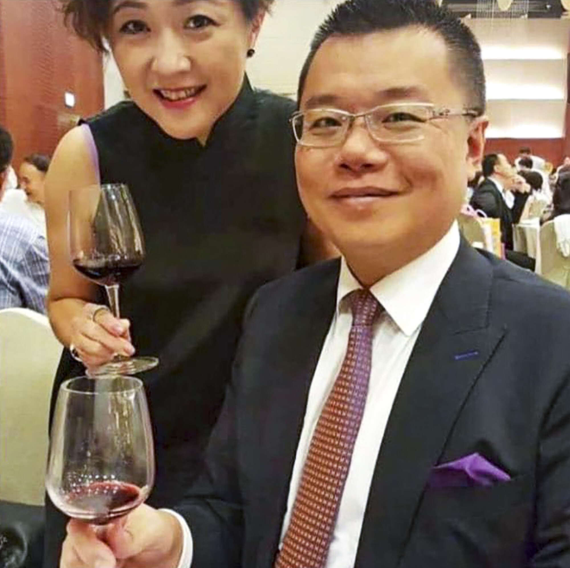 RTHK host Joyce Yeung (left) poses for a photo with Witman Hung, whose birthday party this week resulted in scores of quarantine orders. Photo: Handout