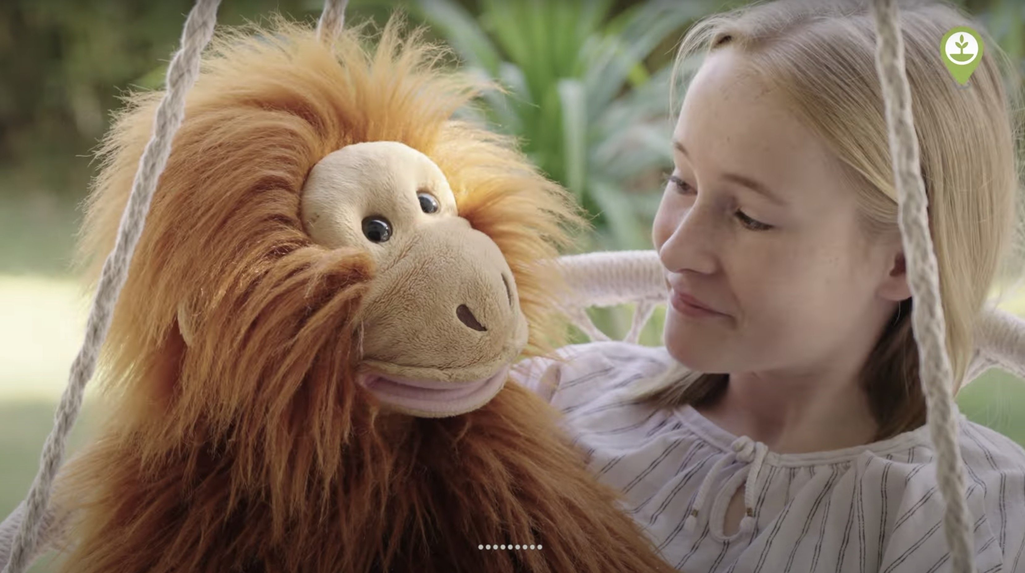 Hong Kong student Elodie Lambotte with her orangutan puppet, Jack. Photo: YouTube