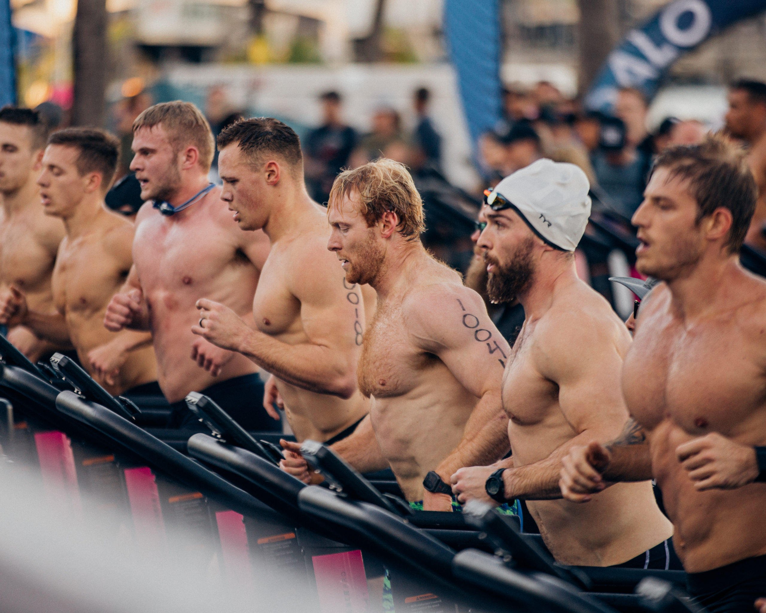 Crossfitter Patrick Vellner (centre) maintains a lead from day one at the Wodapalooza in Miami. Photo: Wodapalooza website