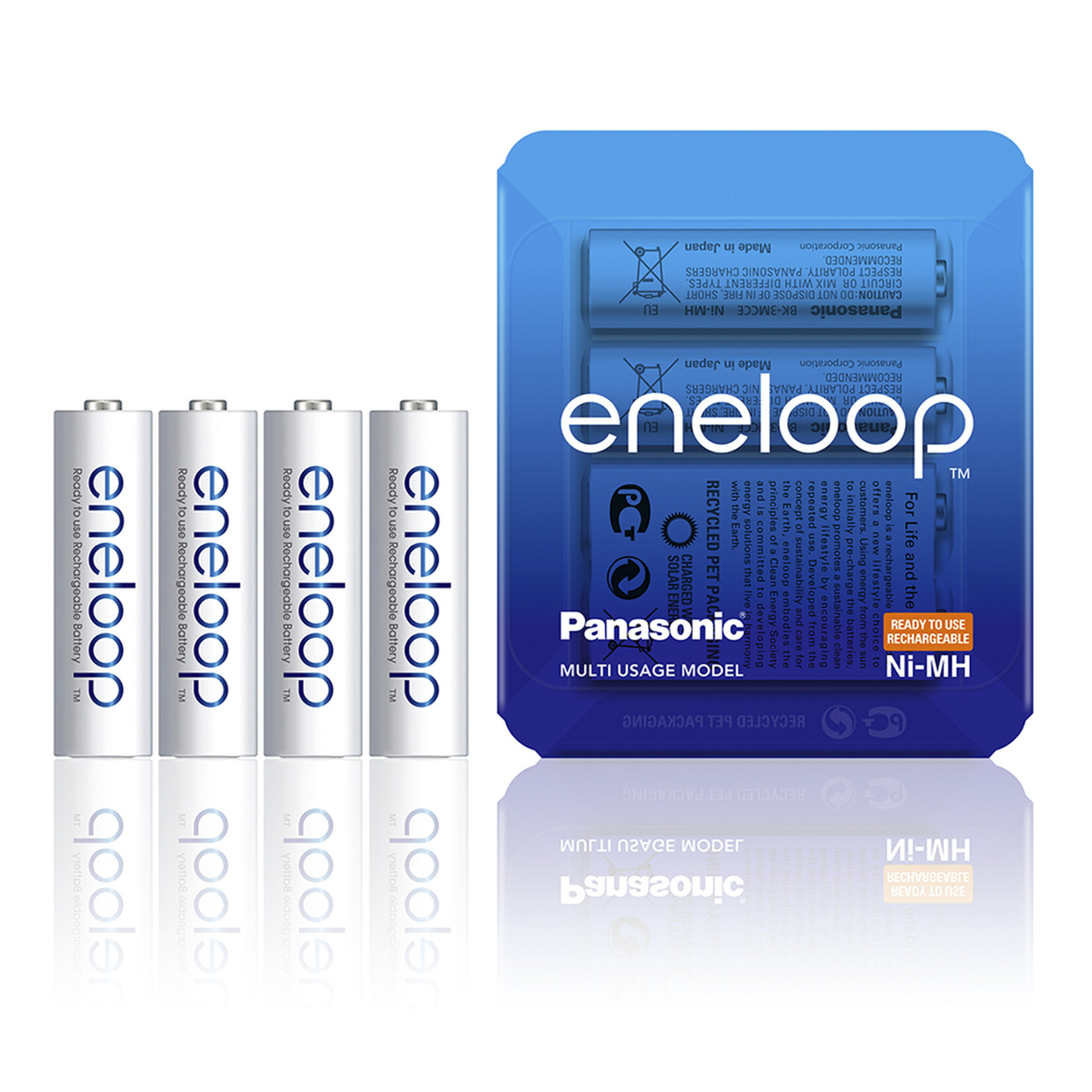 Eneloop rechargeable batteries.