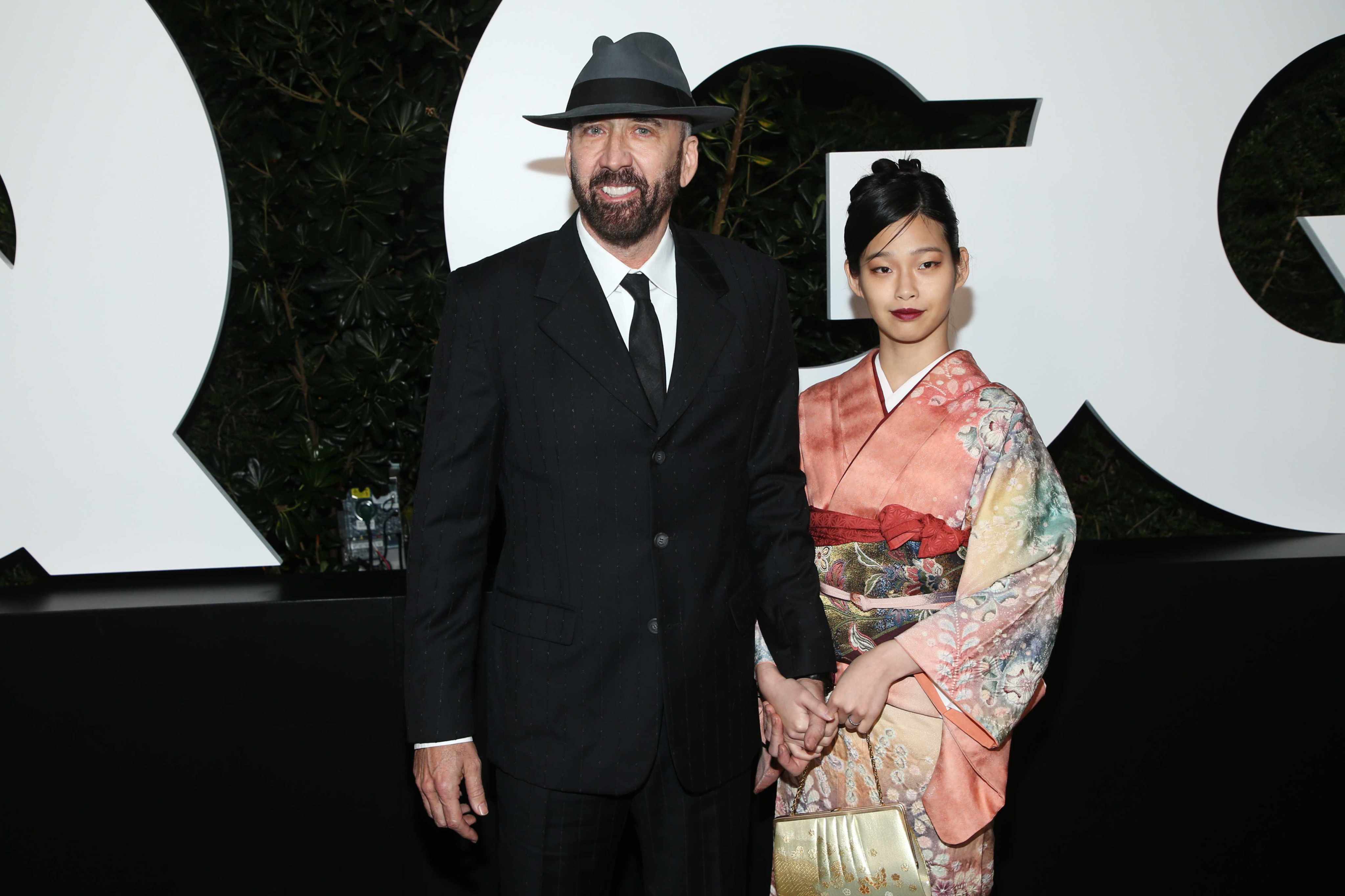 Happy in Hollywood: Nicolas Cage, 57, and his now-pregnant Japanese wife Riko Shibata, 27. Photo: Getty